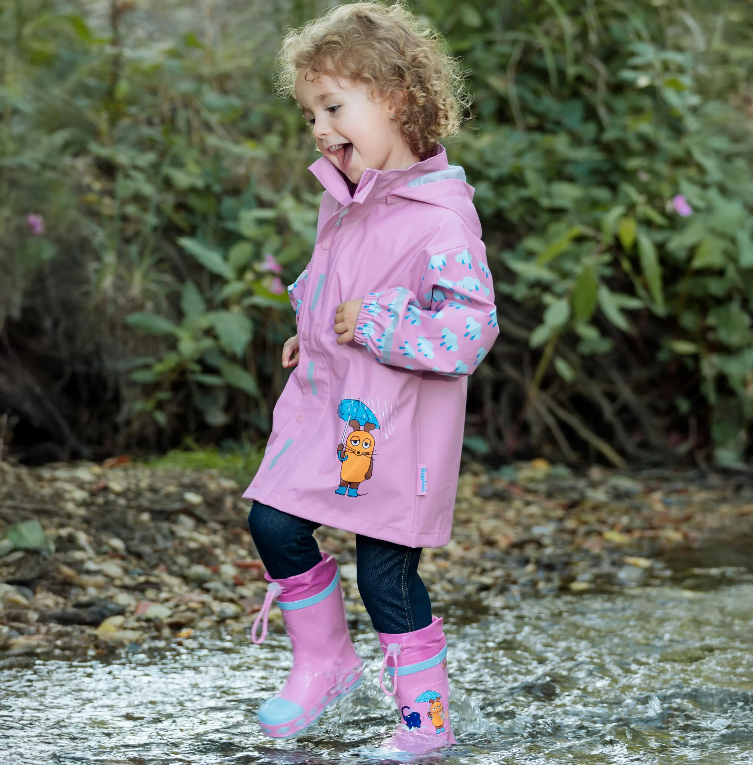 Playshoes Giacca da Pioggia Impermeabile e Antivento Unisex per Bambini, Rosa Il Topo, 92 - immagine 4
