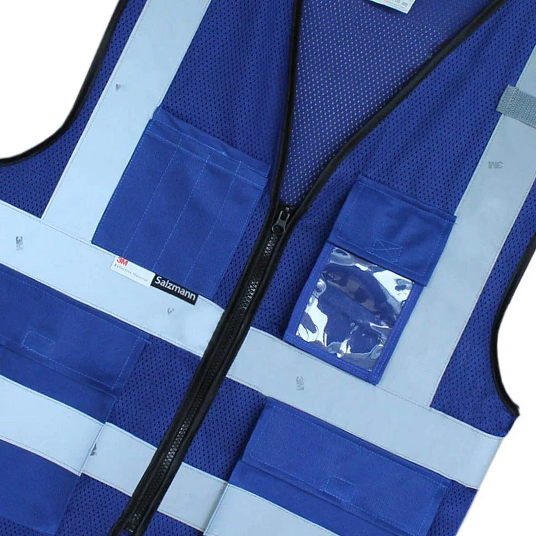 Salzmann Gilet ad alta visibilità riflettente, Blu (Rete), L-XL - immagine 3