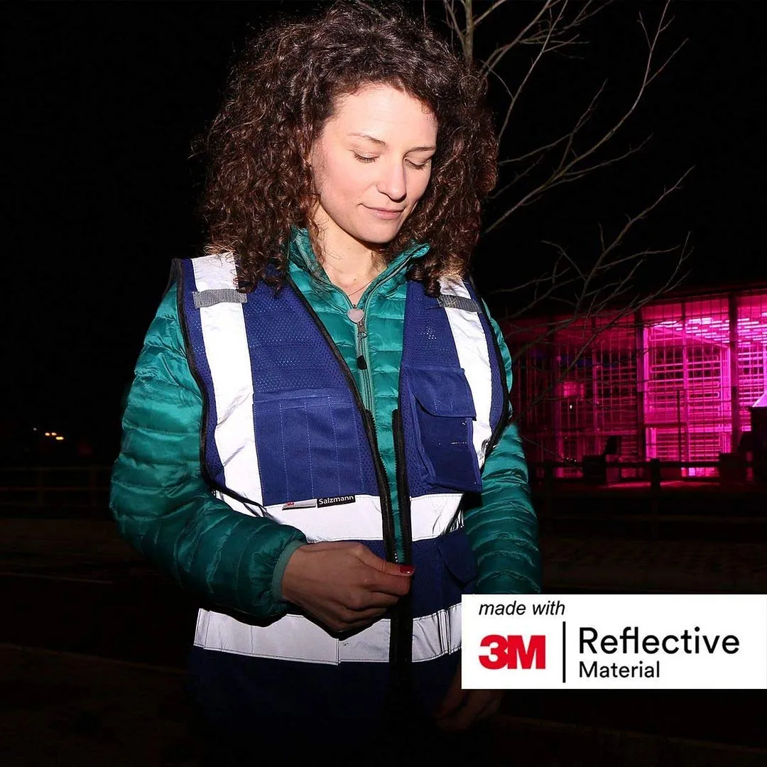 Salzmann Gilet ad alta visibilità riflettente, Blu (Rete), L-XL - immagine 5