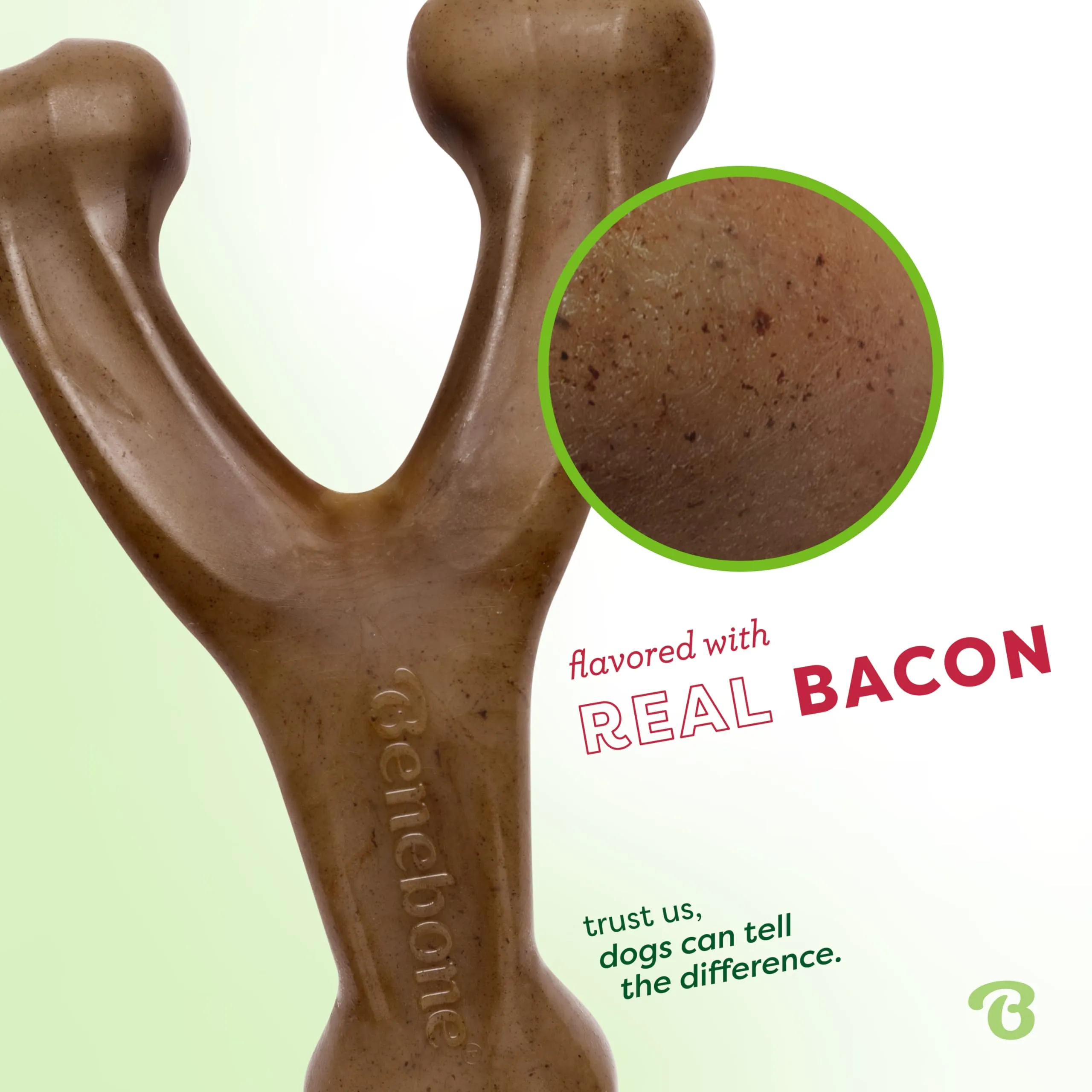 Benebone Wishbone Gioco da Masticare per Cani, Bacon Reale, Piccolo - immagine 2