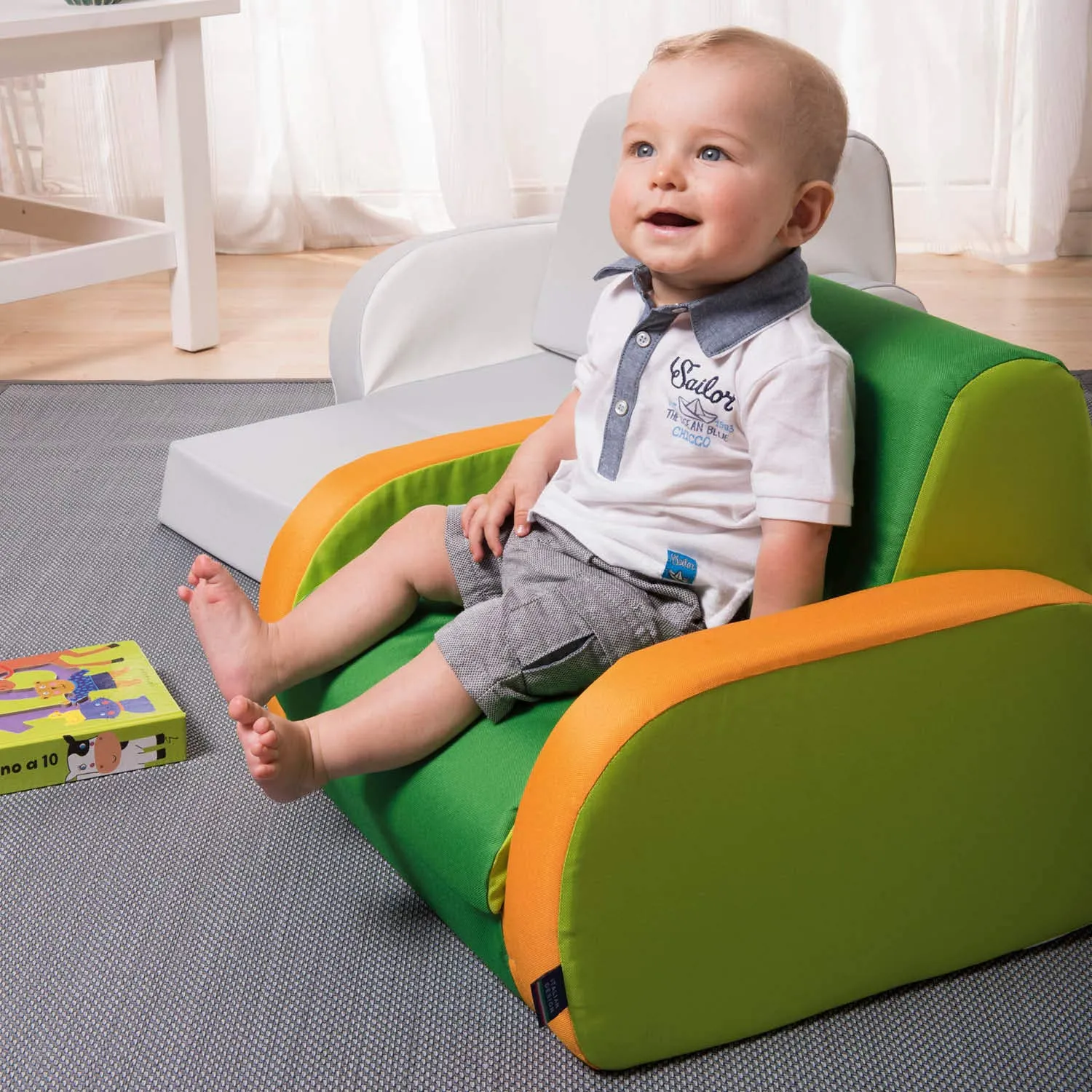 Chicco Twist Poltroncina per Bambini Trasformabile in Chaise Longue e Divanetto, 3 Configurazioni, Grigio - immagine 2
