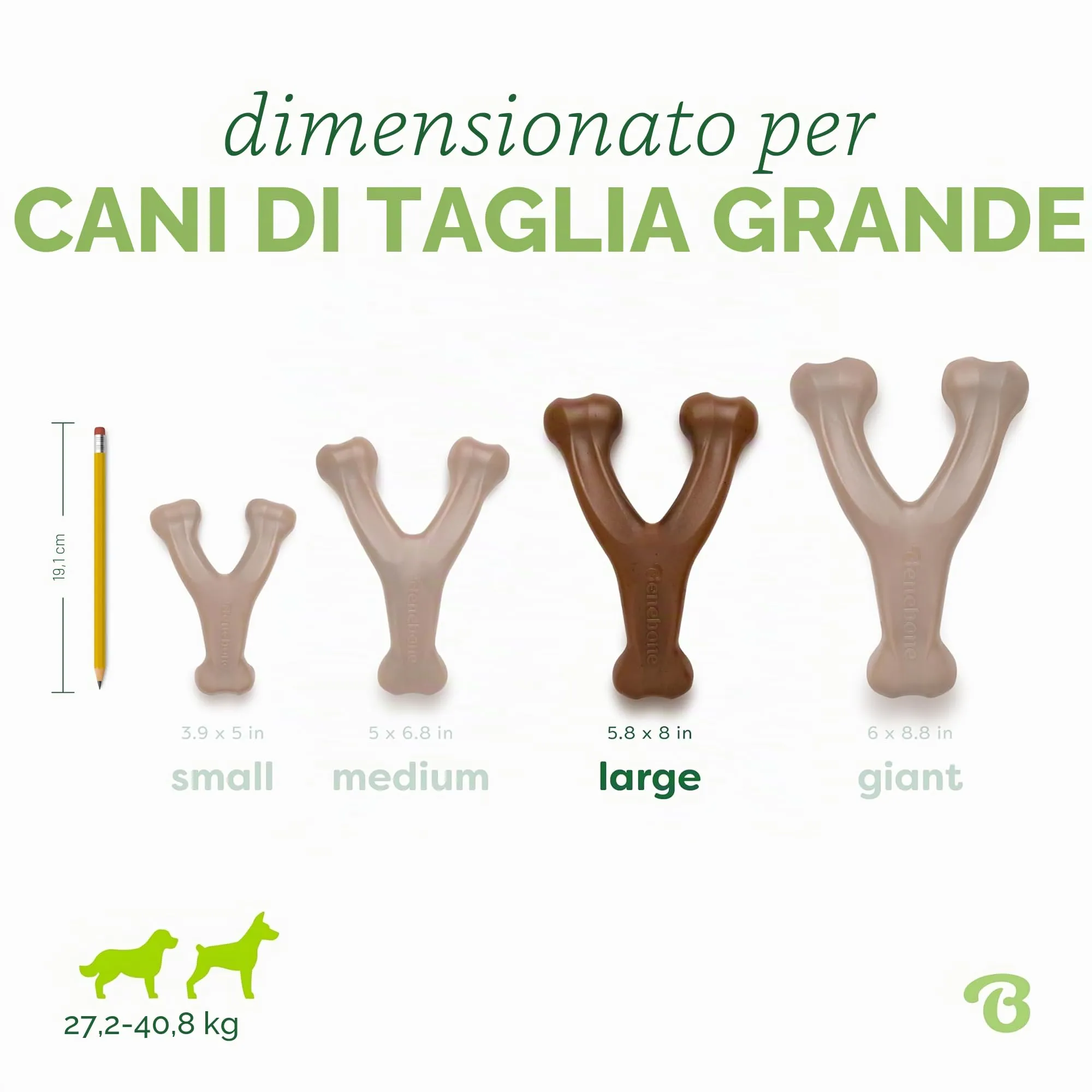 Benebone Wishbone Gioco da Masticare per Cani, Arachidi Reali, Large - immagine 4