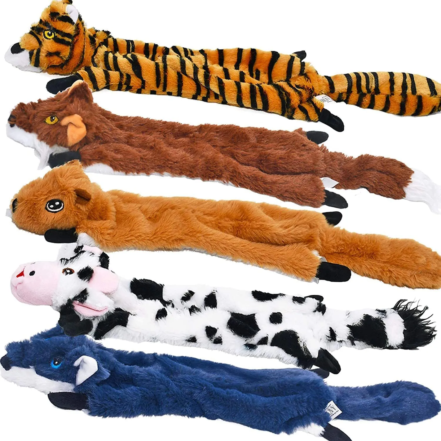 SHARLOVY Set di 5 giocattoli in peluche per cani di taglia media e grande, senza imbottitura con squeak e fruscio - immagine 1