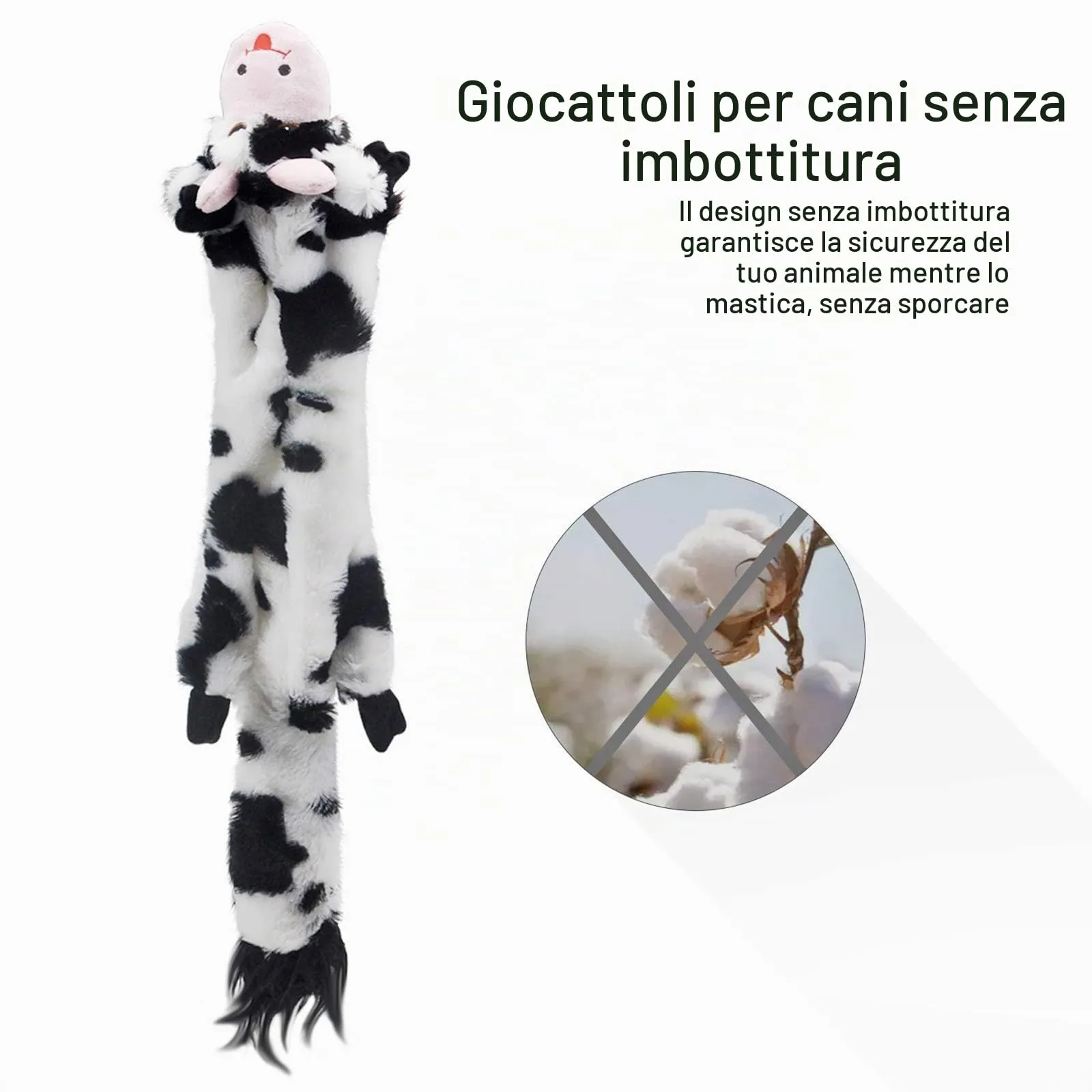 SHARLOVY Set di 5 giocattoli in peluche per cani di taglia media e grande, senza imbottitura con squeak e fruscio - immagine 4