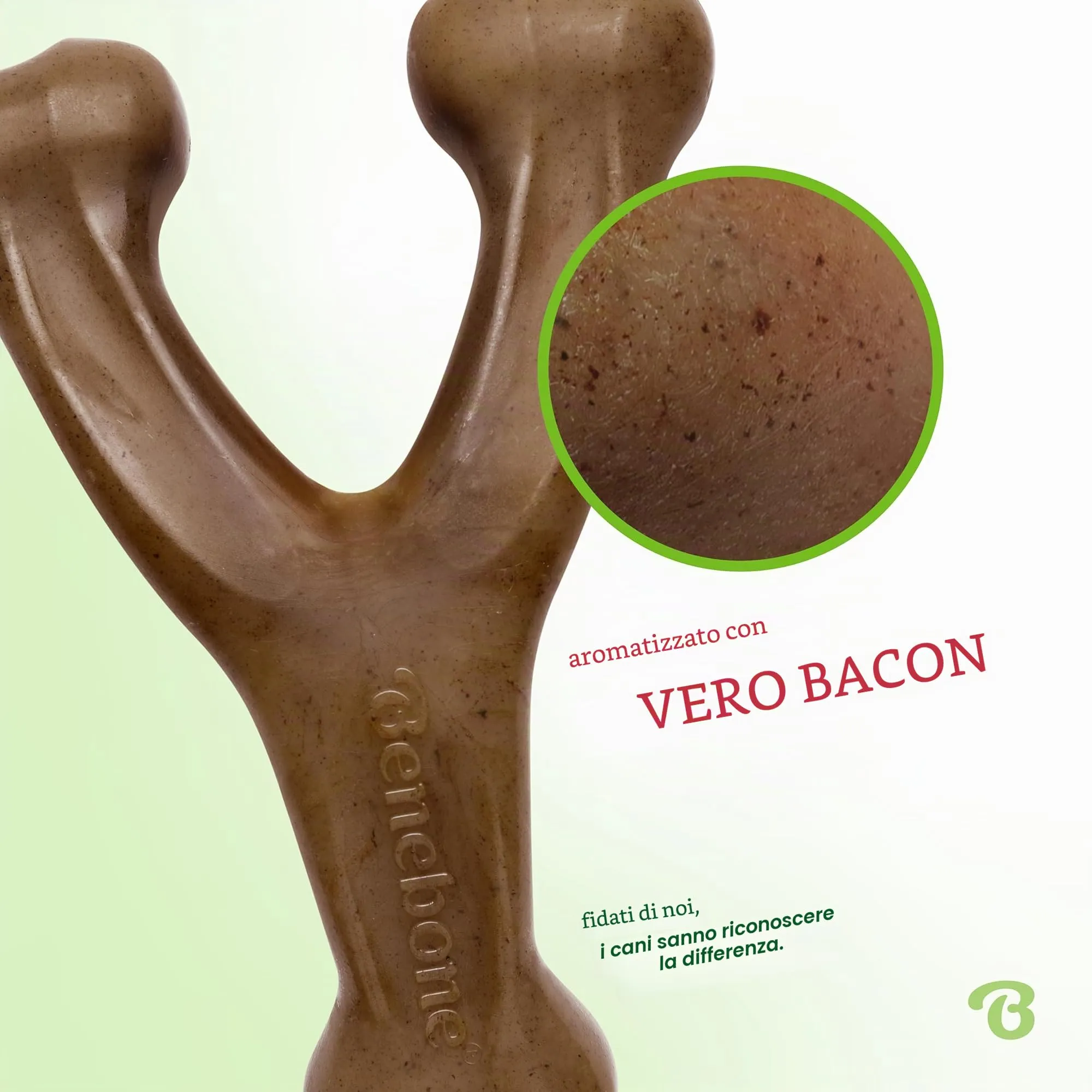 Benebone Wishbone Gioco da Masticare per Cani, Bacon Reale, Grande - immagine 2