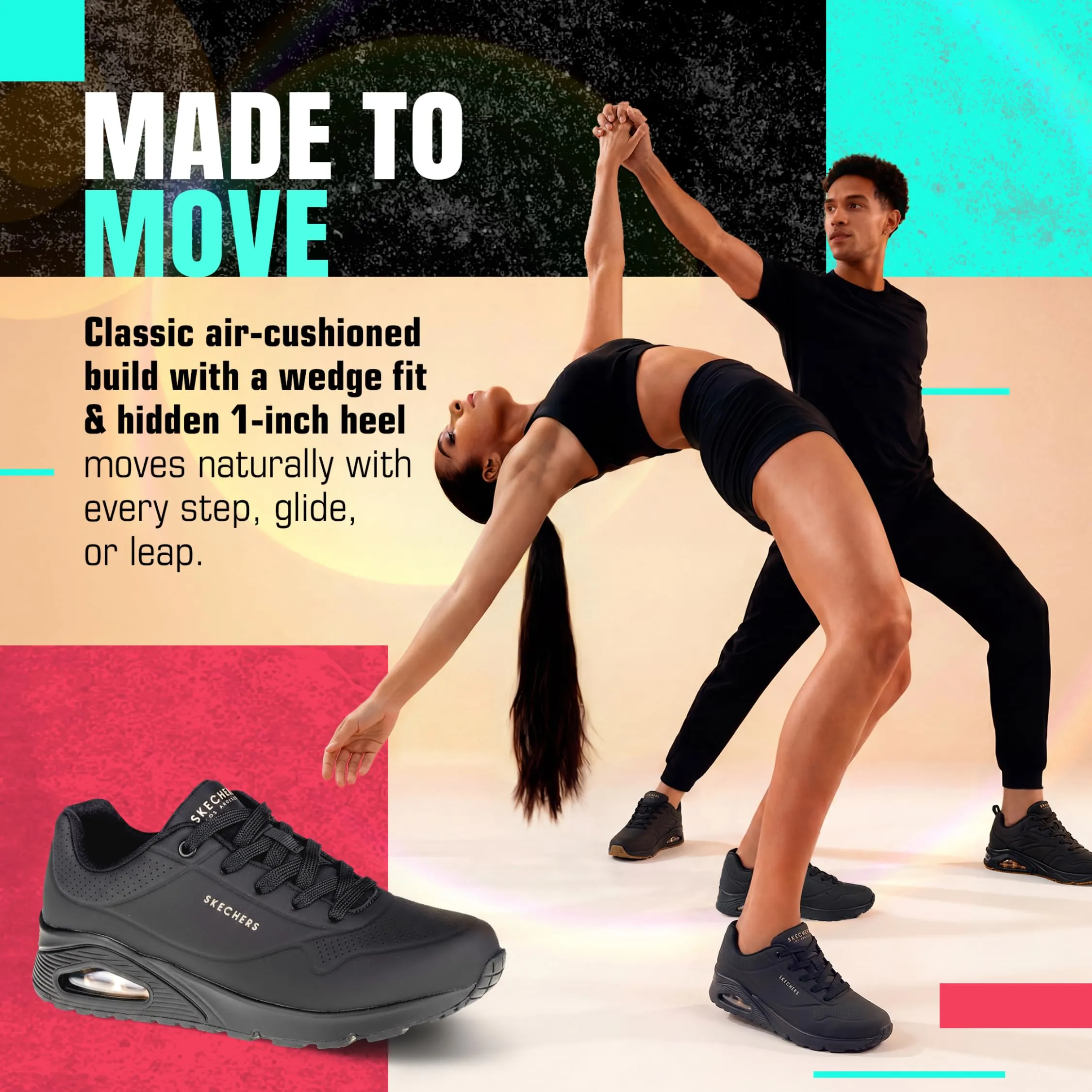 Skechers Uno Stand On Air Scarpe da ginnastica Donna, Nero, 38.5 EU - immagine 4