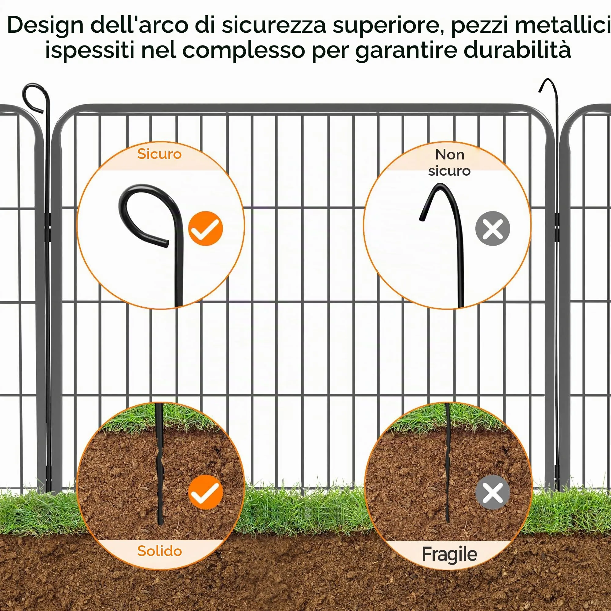 Yaheetech Recinto per Cani da Interno ed Esterno, 80 x 80 cm, 6 Pezzi, Nero - immagine 6