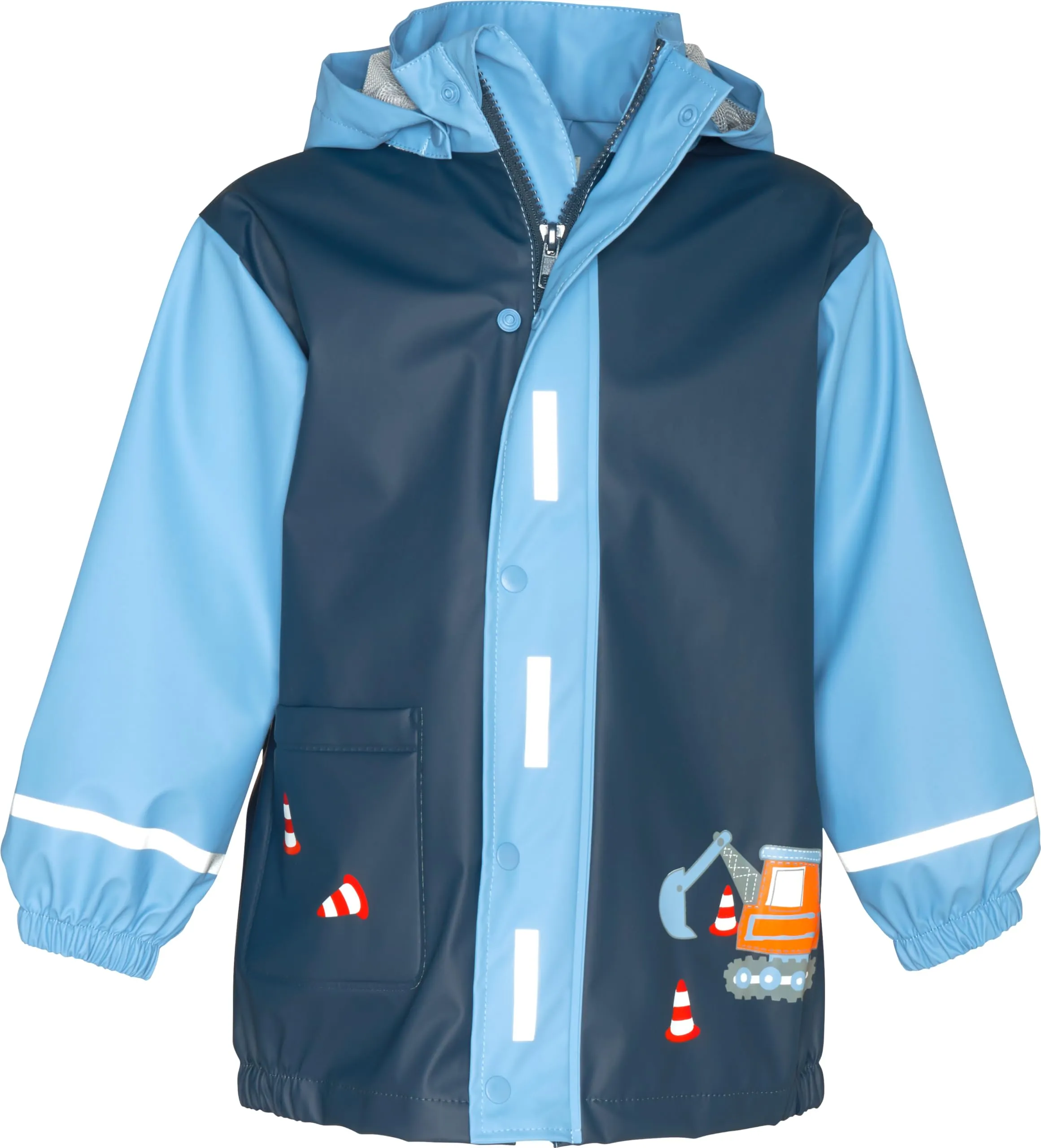 Playshoes Giacca da pioggia antivento e impermeabile Unisex per bambini e ragazzi, Sito di costruzione, 140 - immagine 1
