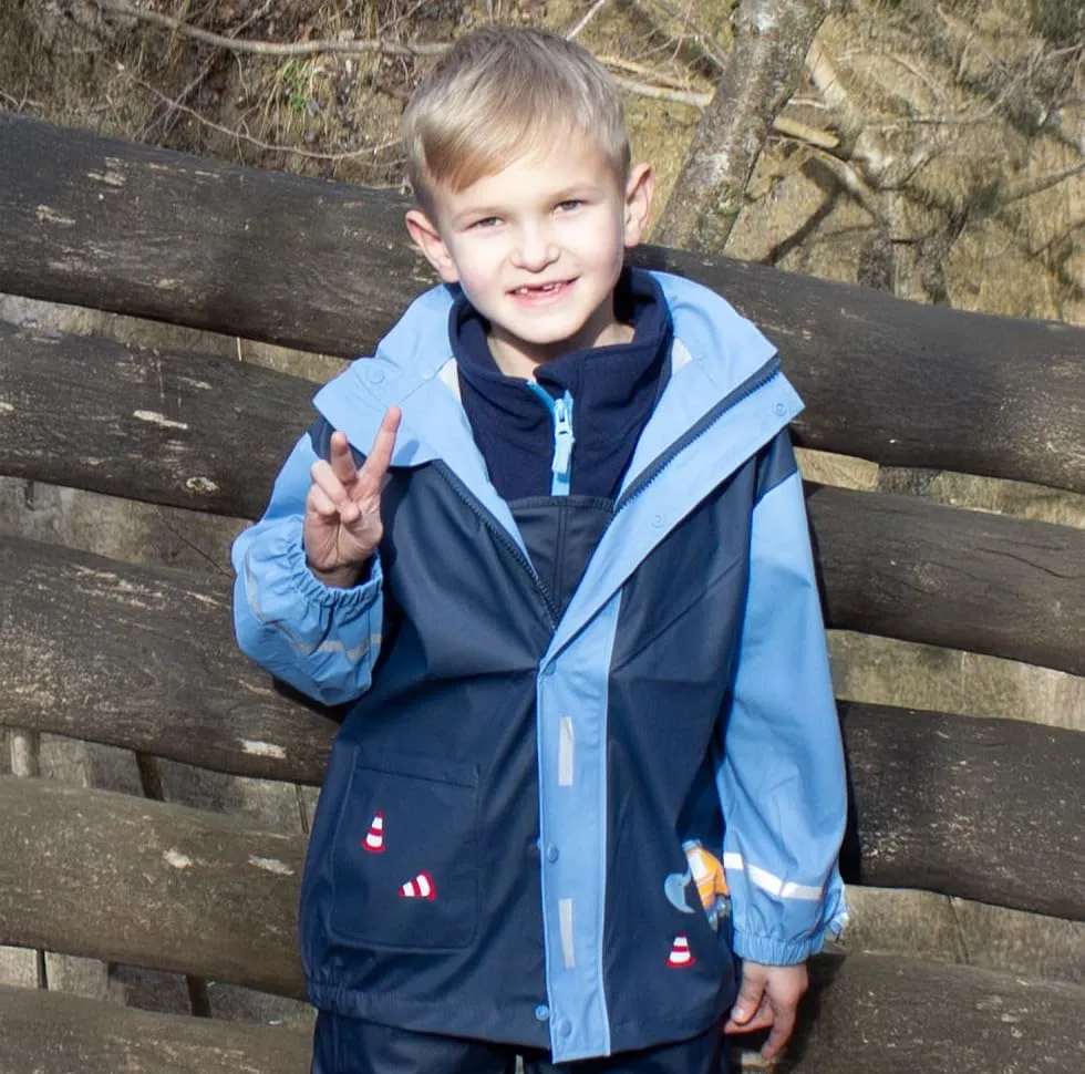 Playshoes Giacca da pioggia antivento e impermeabile Unisex per bambini e ragazzi, Sito di costruzione, 140 - immagine 4