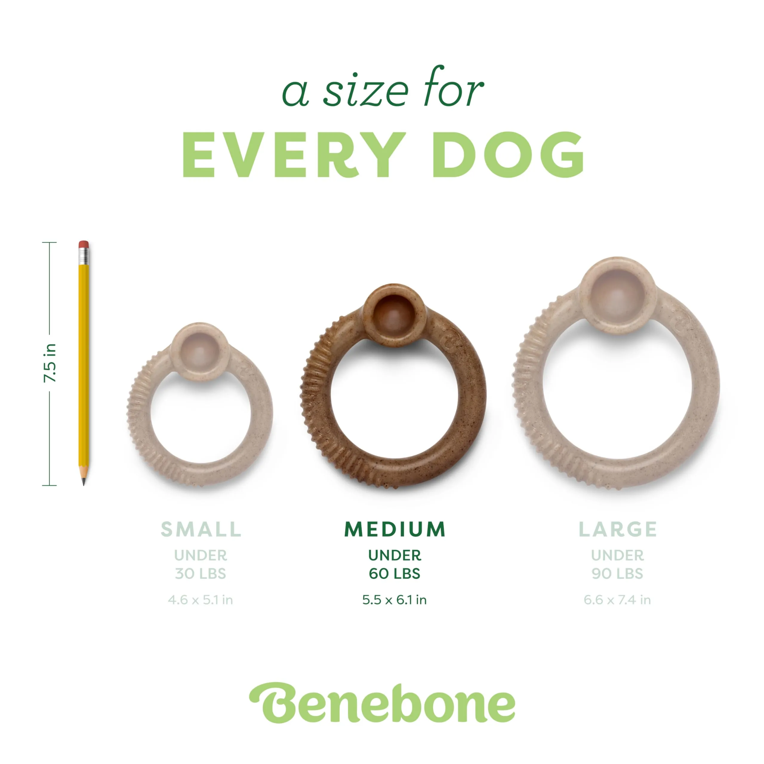 Benebone Ring Gioco da Masticare per Cani, Bacon Reale, Medio - immagine 4