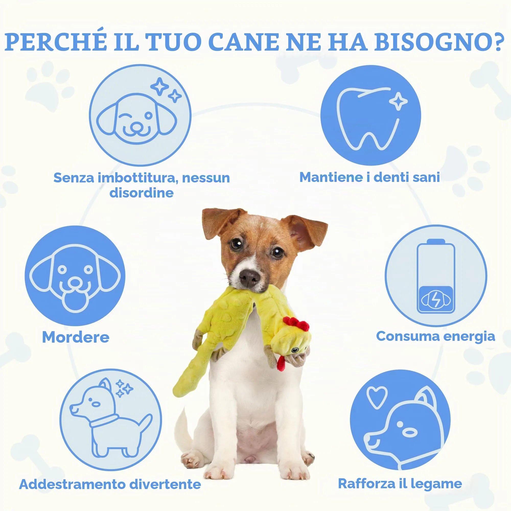 SHARLOVY Giocattolo per cani a pollo in peluche, cigolante e crepitante, senza imbottitura per dentizione, taglia Large - immagine 5