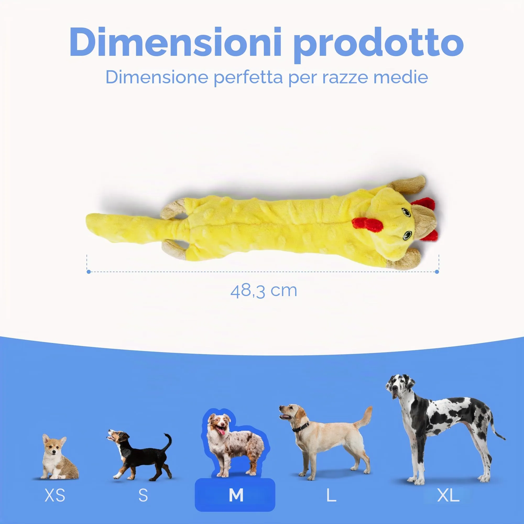 SHARLOVY Giocattoli cigolanti per cani, Pollo in peluche a bolle senza imbottitura per dentizione, Taglia Medium - immagine 5
