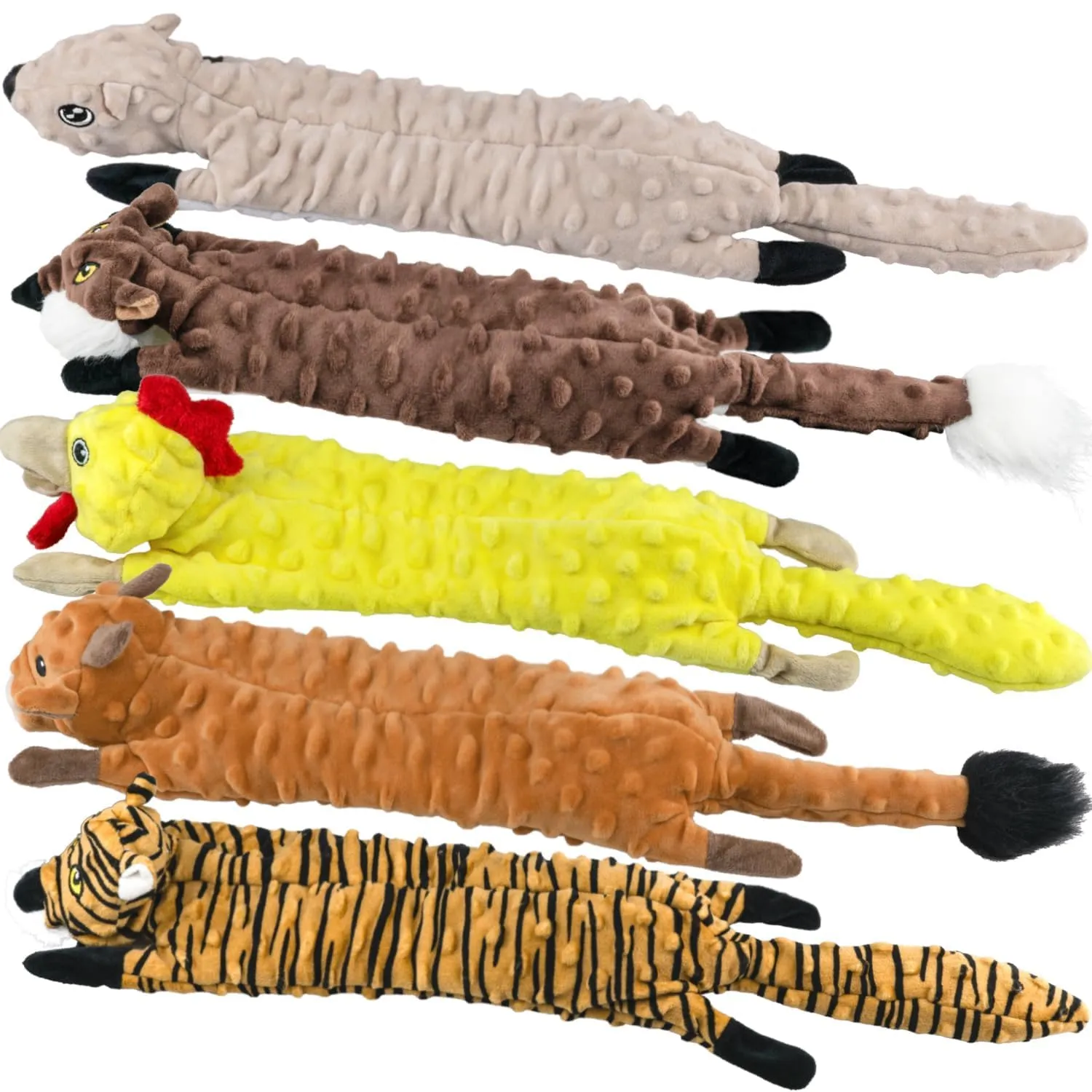 SHARLOVY Set di 5 giocattoli in peluche a bolle per cani, senza imbottitura, per razze medie e grandi - immagine 1