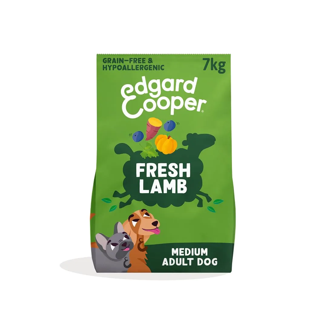 Edgard & Cooper Crocchette Cani Adulti Taglia Medium Agnello Fresco Senza Cereali 7kg - immagine 1