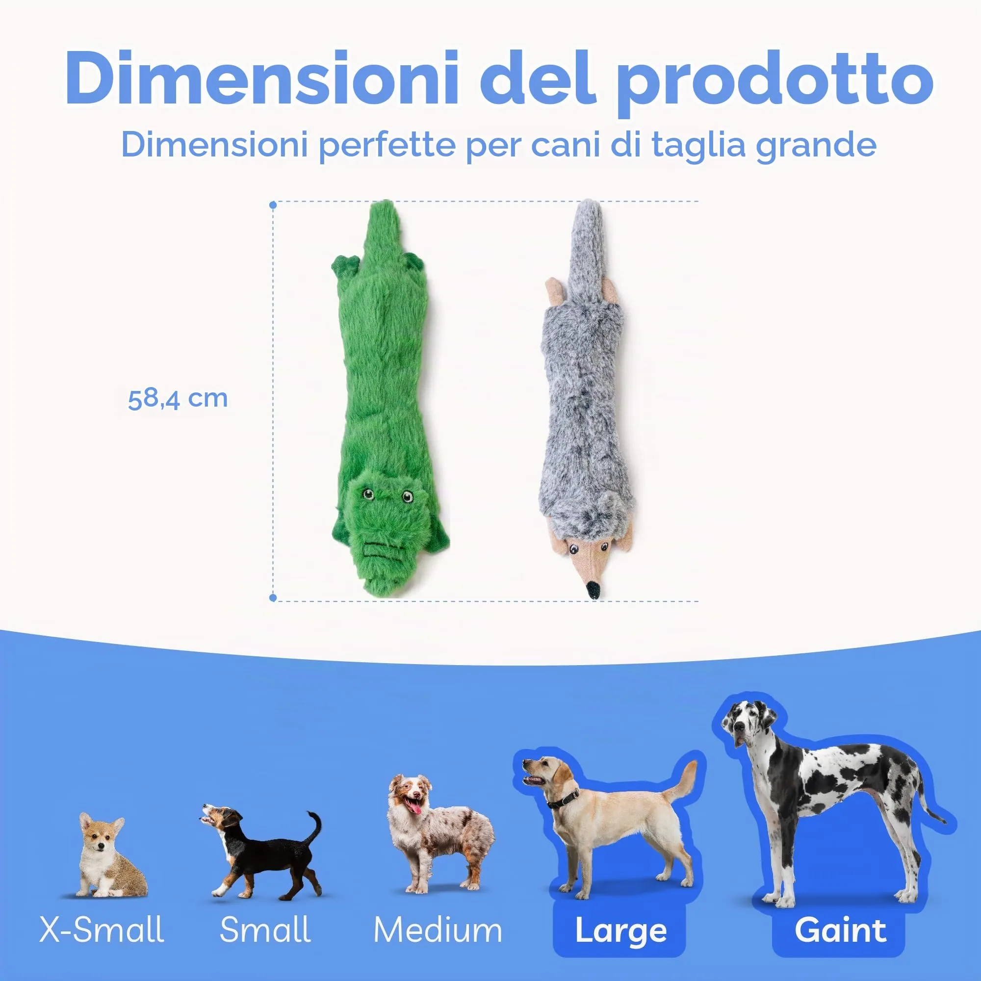 SHARLOVY Giocattoli cigolanti per cani, senza imbottitura, confezione da 2, taglia Large - immagine 6
