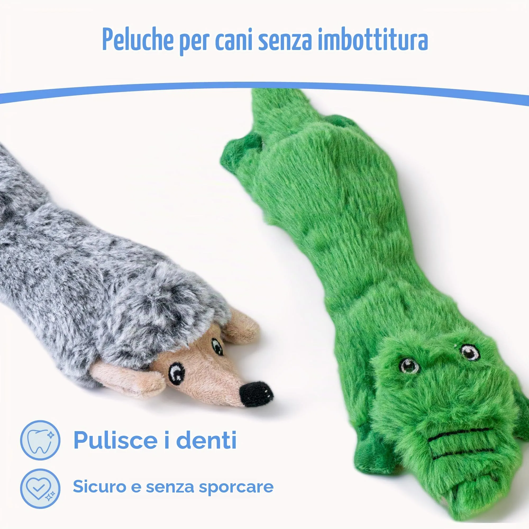 SHARLOVY Giocattoli cigolanti e increspati per cani senza ripieno, Confezione da 2, Taglia Media - immagine 2