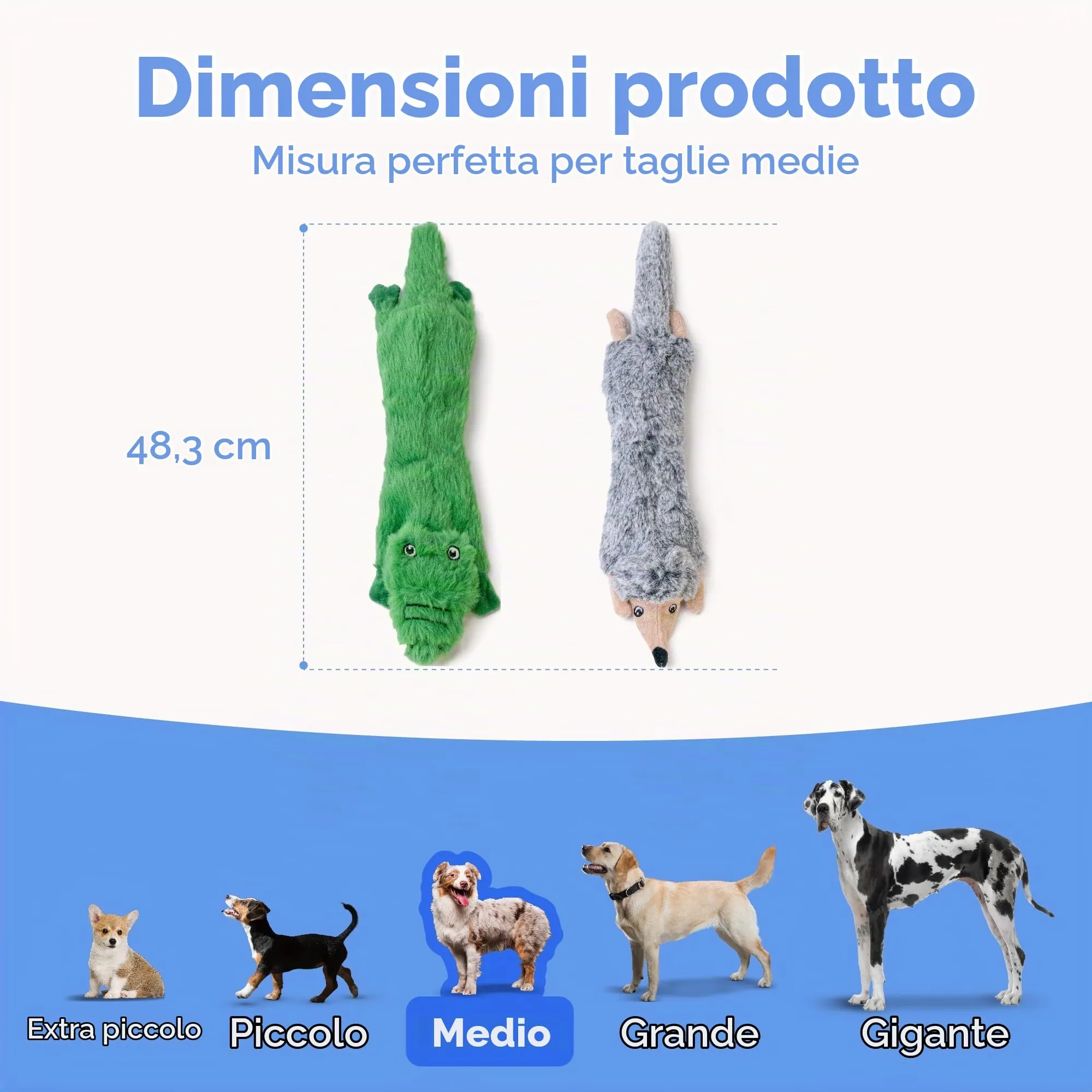SHARLOVY Giocattoli cigolanti e increspati per cani senza ripieno, Confezione da 2, Taglia Media - immagine 6