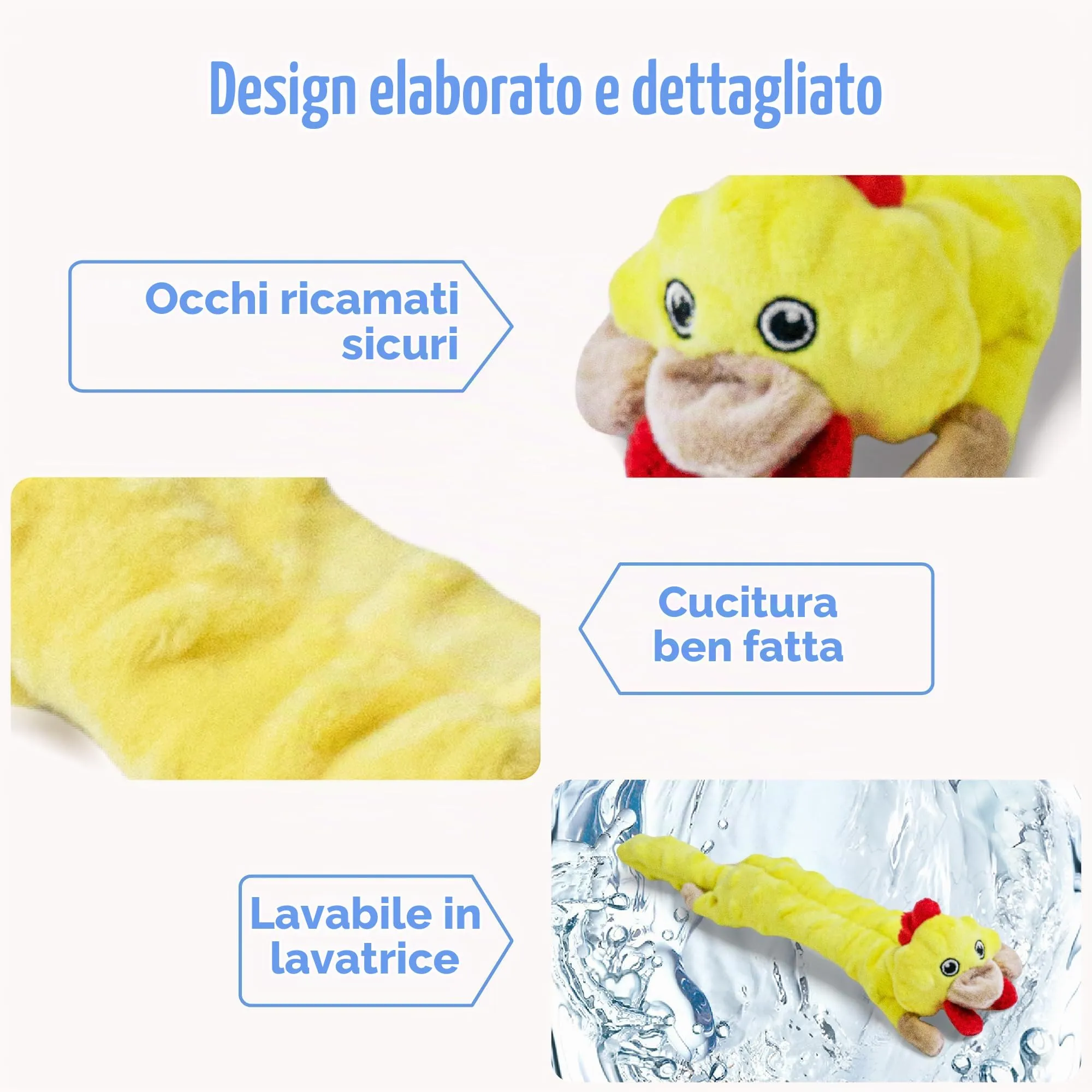 SHARLOVY Giocattoli cigolanti per cani, confezione da 5 peluche per dentizione senza imbottitura e con carta increspata - immagine 5