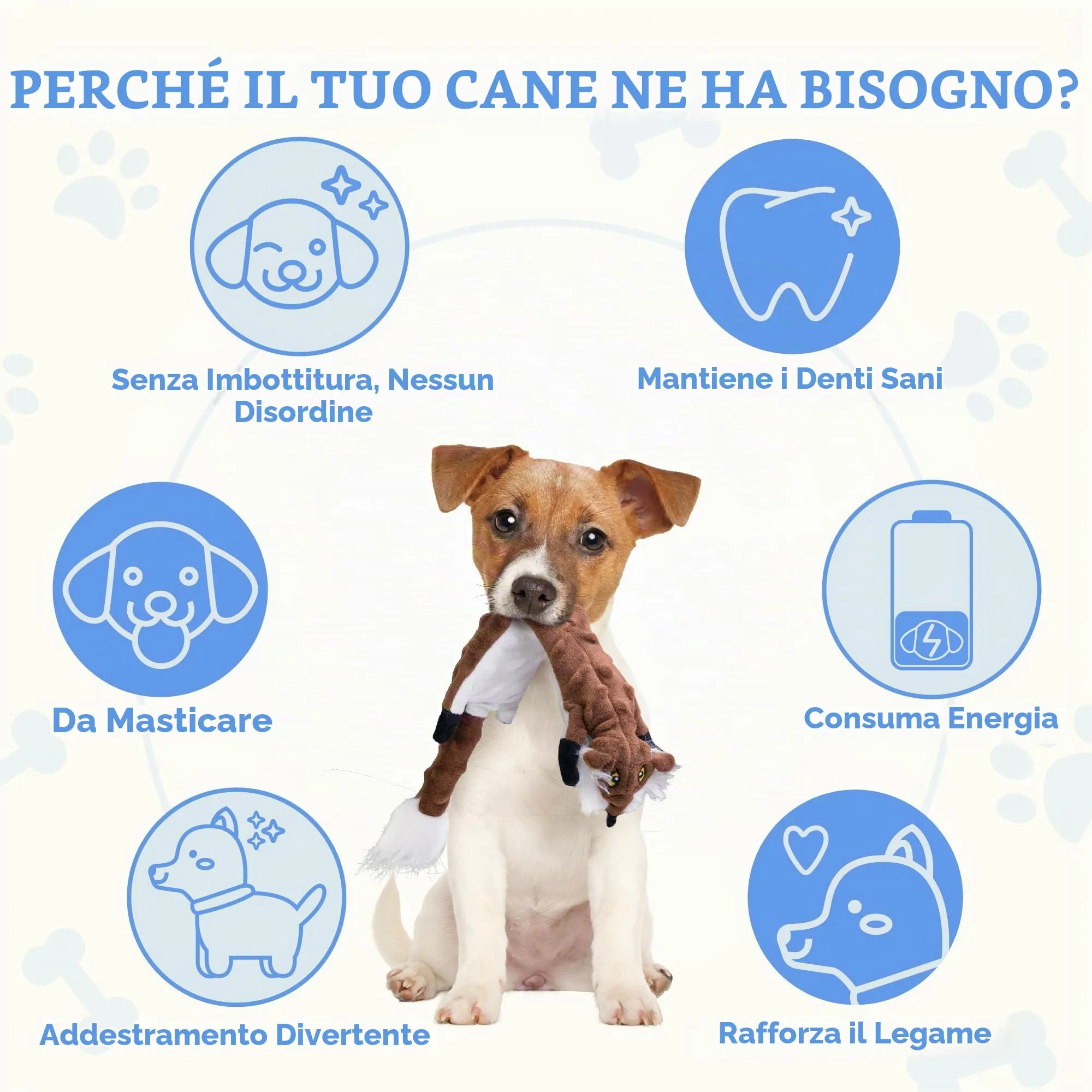 SHARLOVY Giocattoli cigolanti per cani, confezione da 5 peluche per dentizione senza imbottitura e con carta increspata - immagine 6