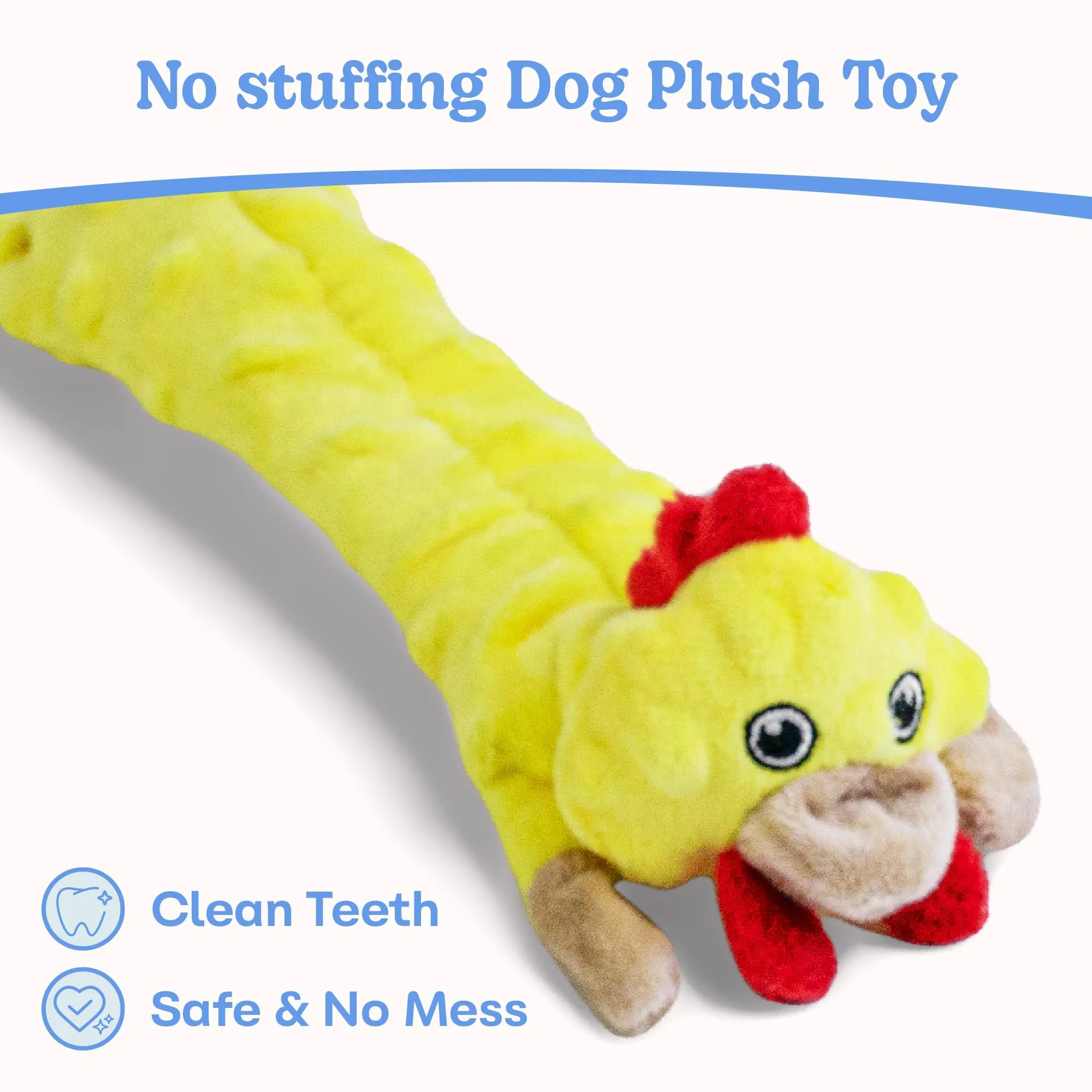 SHARLOVY Giocattoli per cani in peluche senza imbottitura con suono e fruscio per cuccioli in fase di dentizione - immagine 2