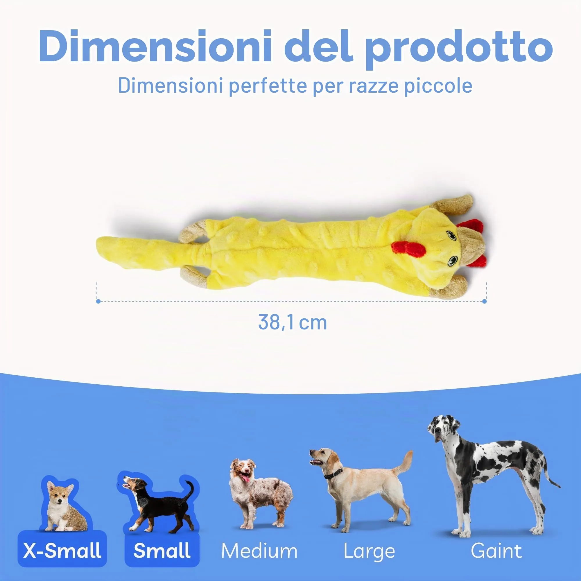 SHARLOVY Giocattoli per cani in peluche senza imbottitura con suono e fruscio per cuccioli in fase di dentizione - immagine 7