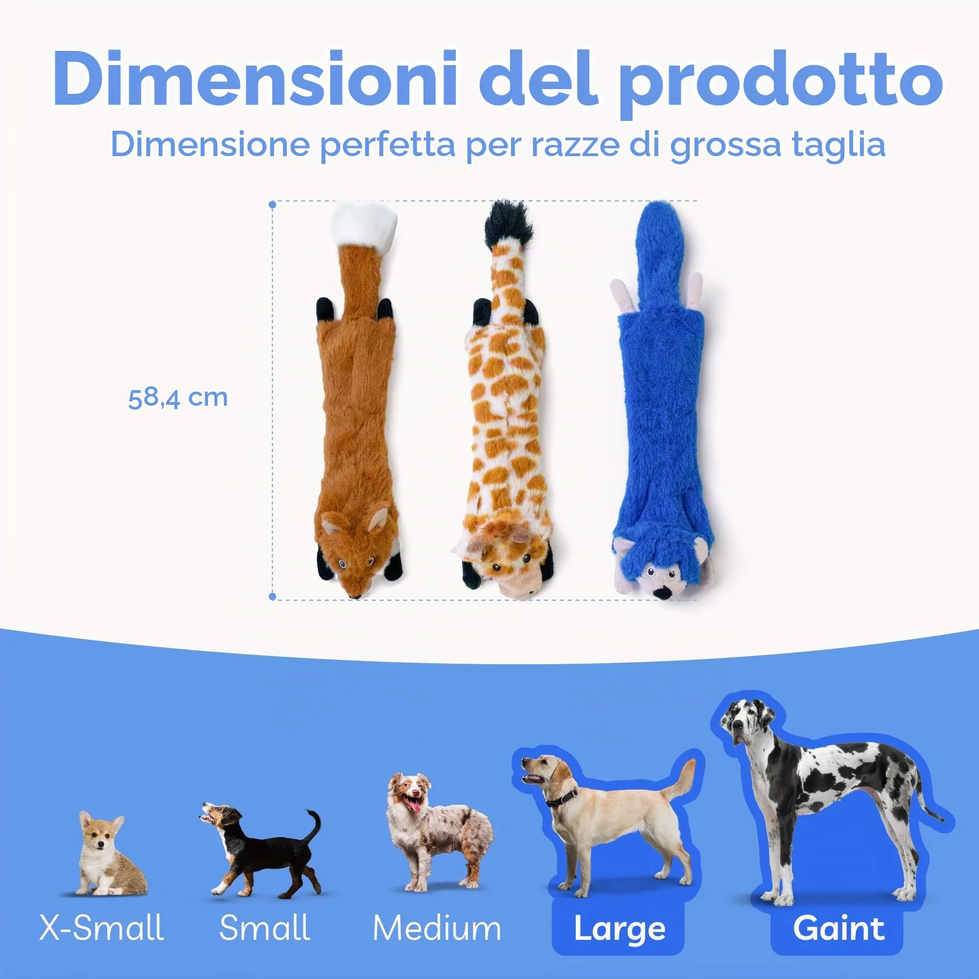 SHARLOVY Giocattoli cigolanti per cani, senza imbottitura, confezione da 3, taglia Large - immagine 6