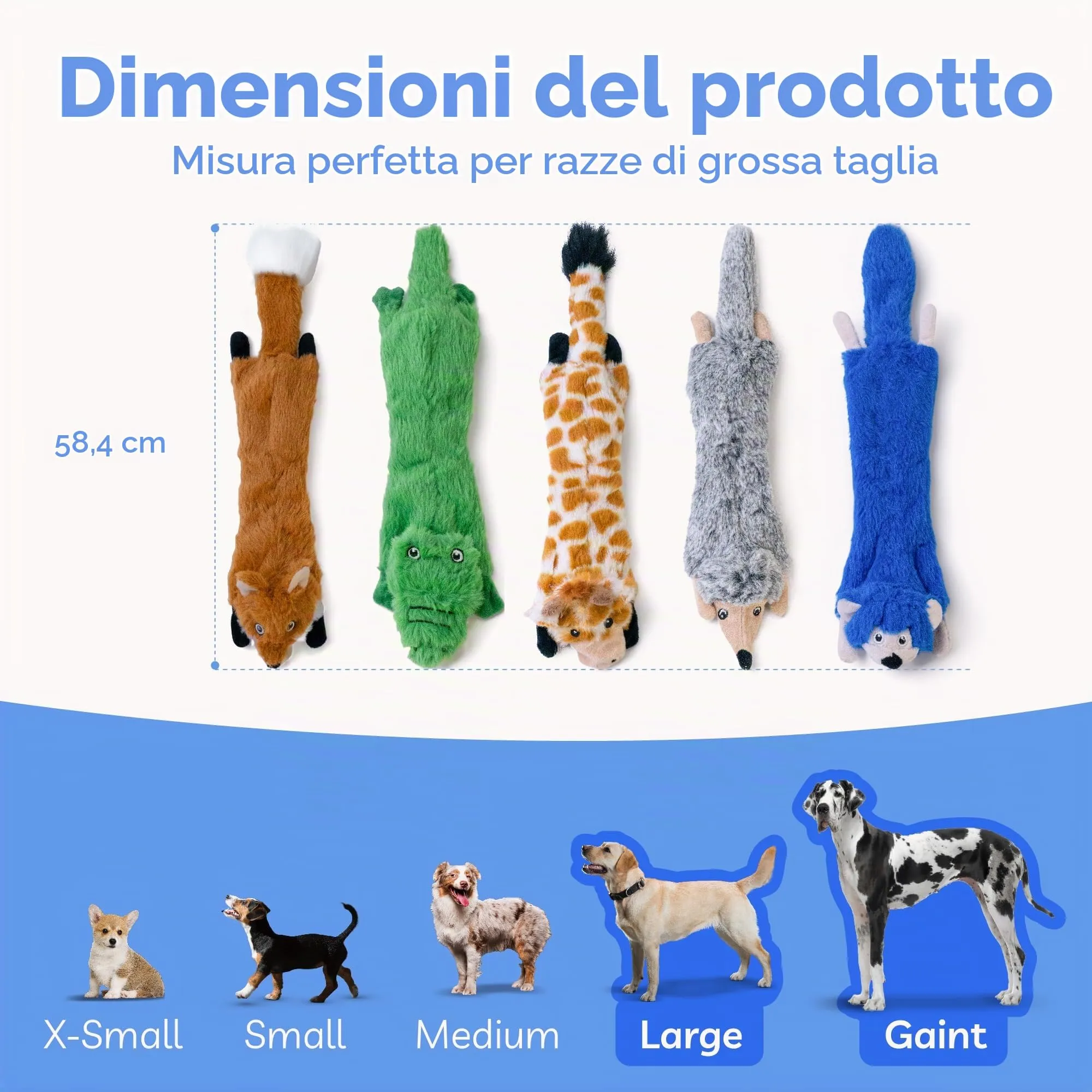 SHARLOVY Giocattoli cigolanti per cani senza imbottitura, confezione da 5, taglia Large - immagine 6