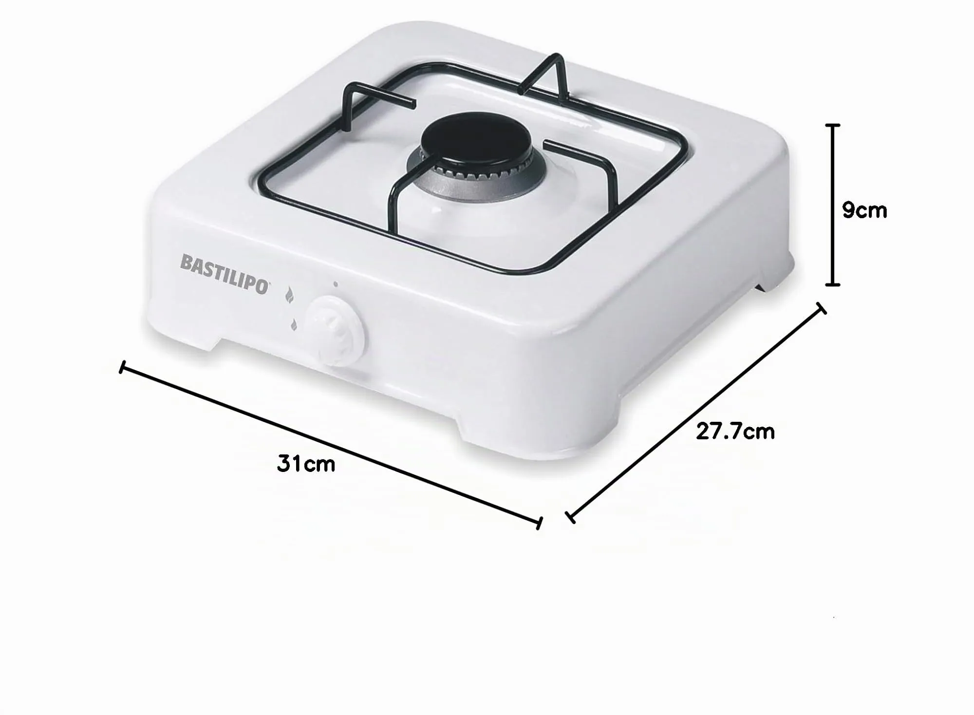 Bastilipo CG-100 Fornello a gas smaltata, 1 bruciatore, Bianco - immagine 2
