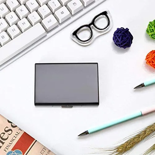 Vicloon Porta Carte di Credito in Acciaio Inossidabile Anti RFID e NFC, Nero - immagine 6