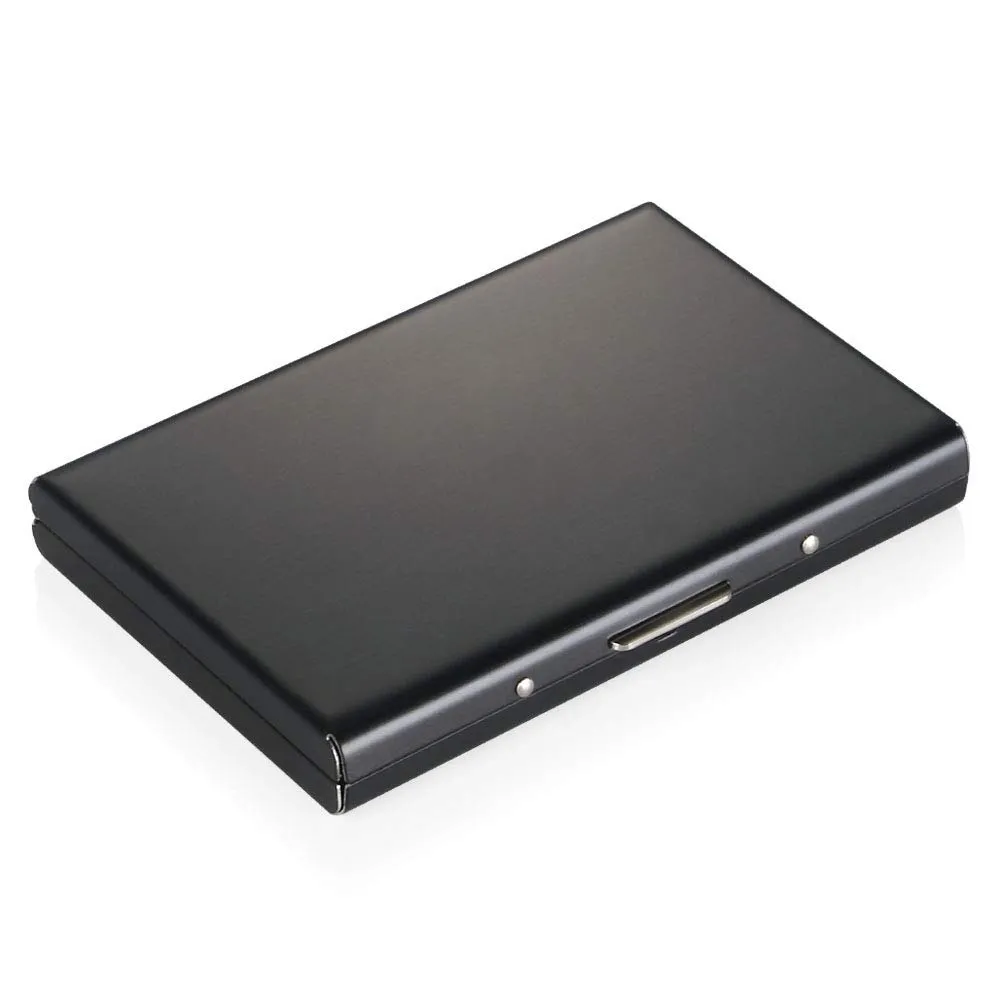 Vicloon Porta Carte di Credito in Acciaio Inossidabile Anti RFID e NFC, Nero - immagine 8
