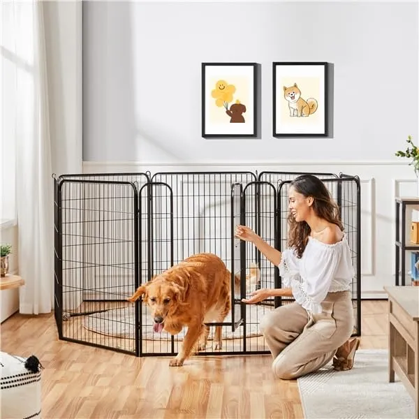 Yaheetech Recinto per Cani, 8 Pannelli 80 x 100 cm, Nero - immagine 2