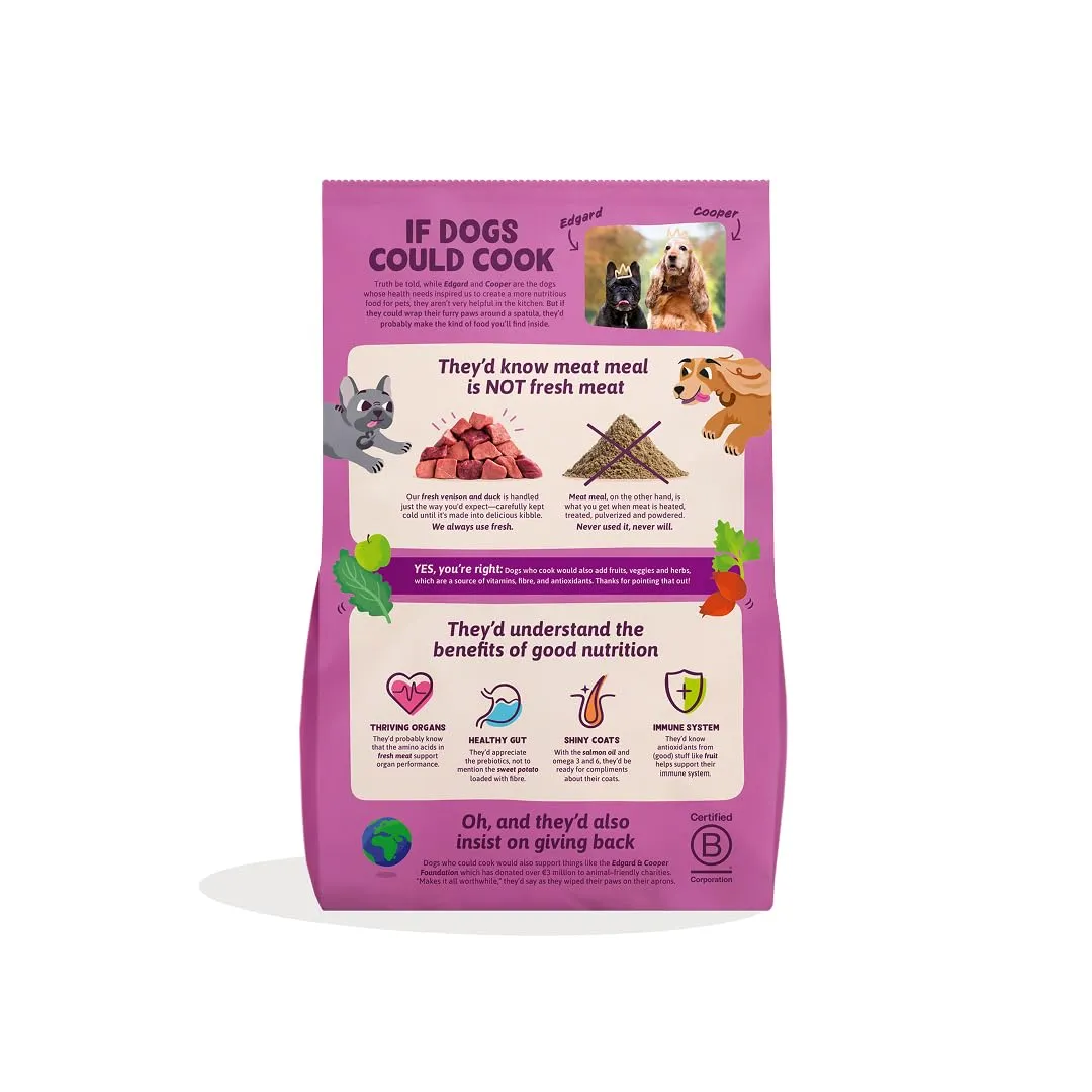 Edgard & Cooper Crocchette Cani Adulti Senza Cereali Taglia Medium, Cervo e Anatra Freschi, Ricetta Ipoallergenica, 7kg - immagine 2