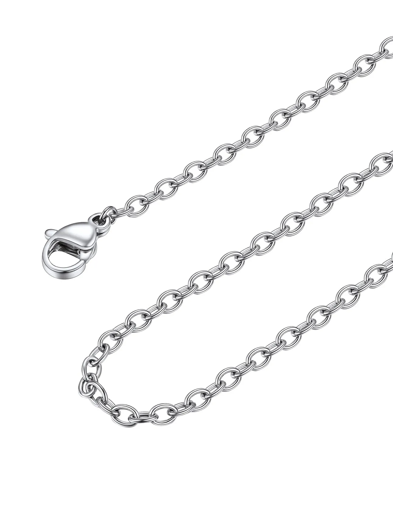 FOCALOOK Collana Uomo in Acciaio Inossidabile 2 mm, 61cm+5cm, Colore Argento - immagine 1