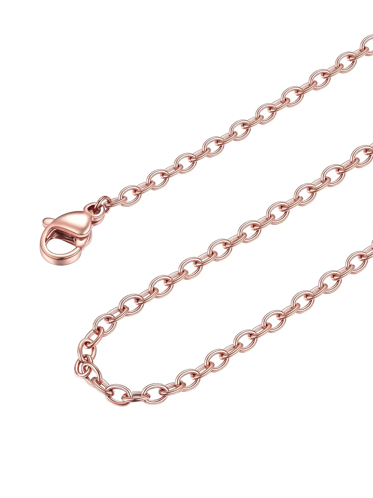 FOCALOOK Collana in Acciaio Inossidabile Oro Rosa, 2mm Larghezza, 55cm+5cm - immagine 1