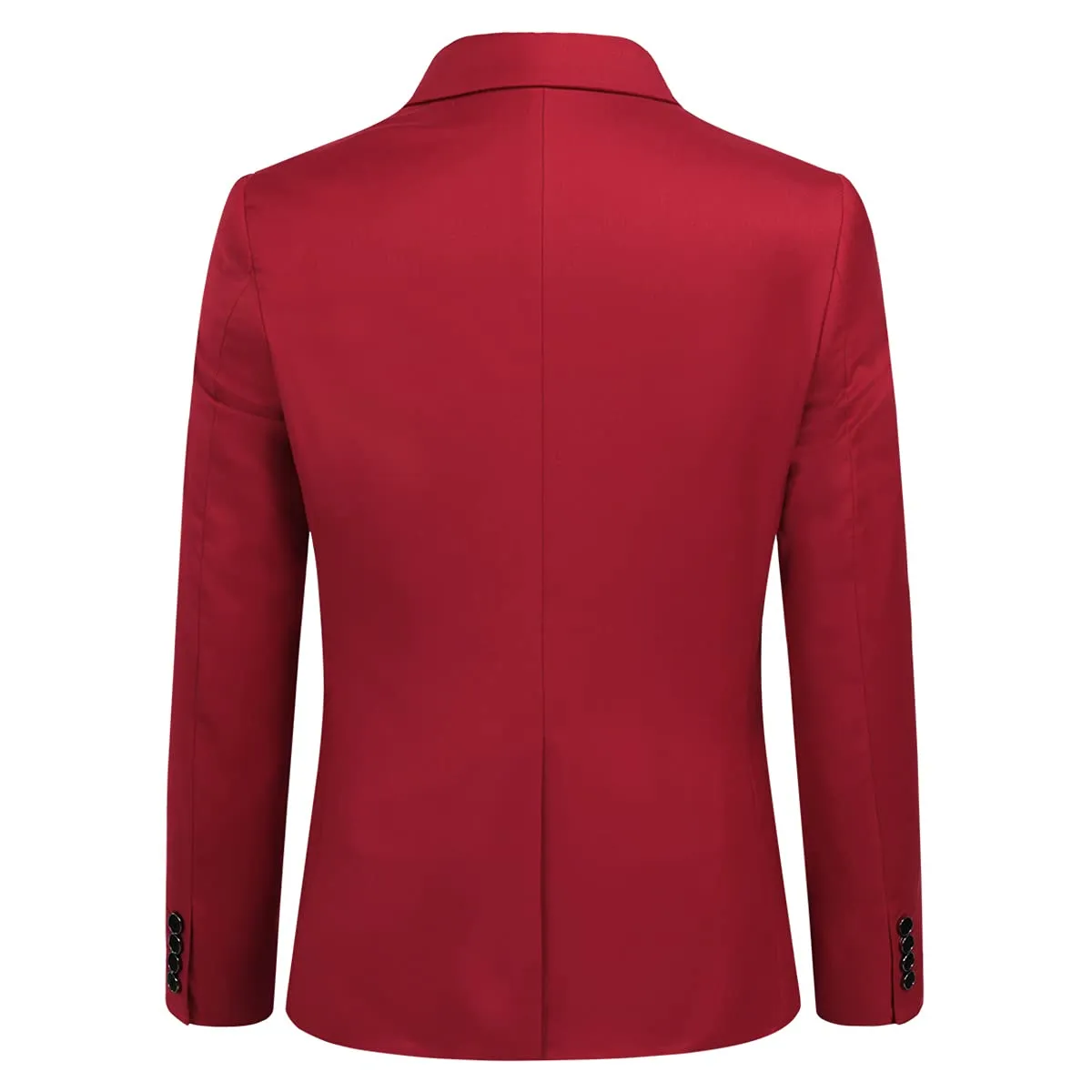 YOUTHUP Abito Uomo 3 Pezzi Slim Fit Blazer Gilet Pantaloni Rosso 3XL - immagine 3