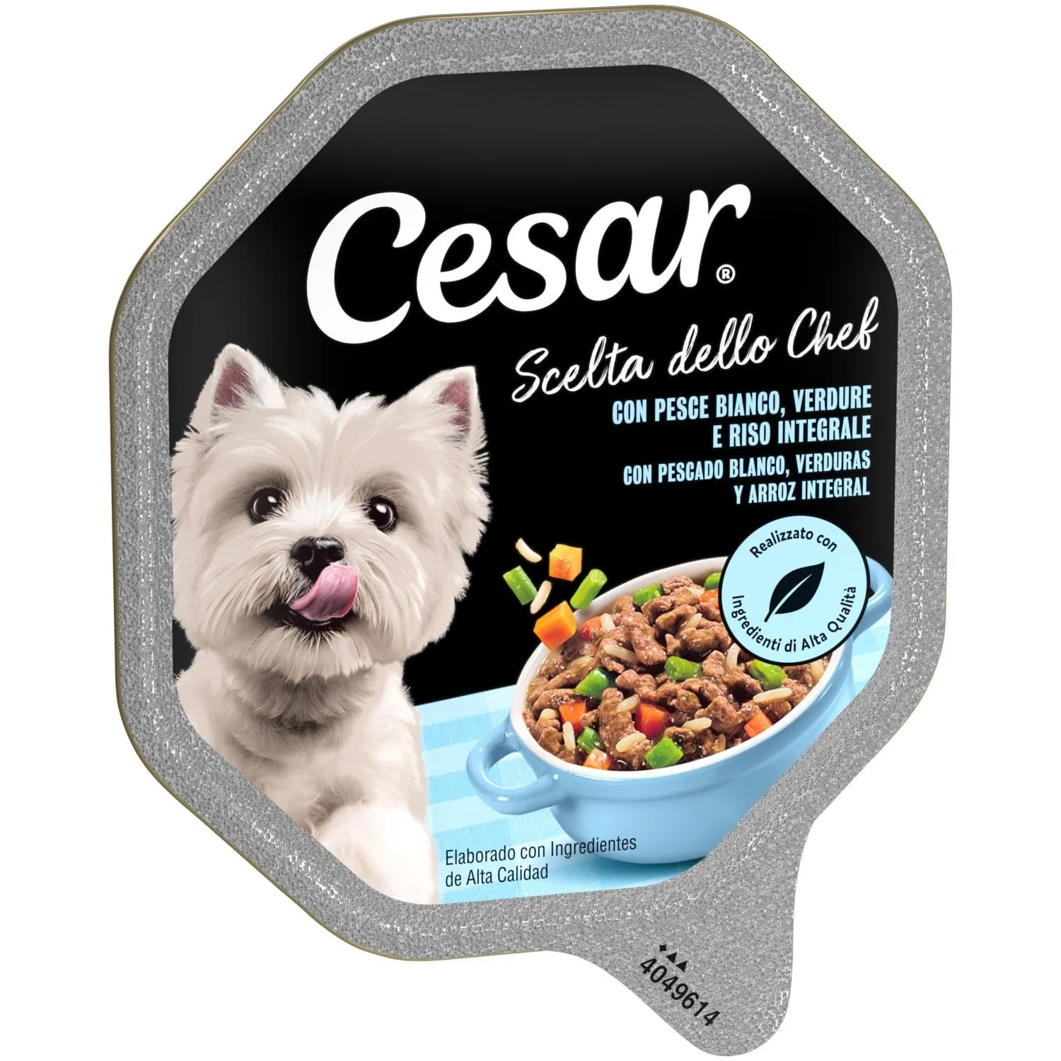 Cesar Scelta dello Chef Cibo Umido per Cani con Pesce Bianco alla Griglia, Riso Integrale e Verdure, 14 Vaschette da 150 g - immagine 2