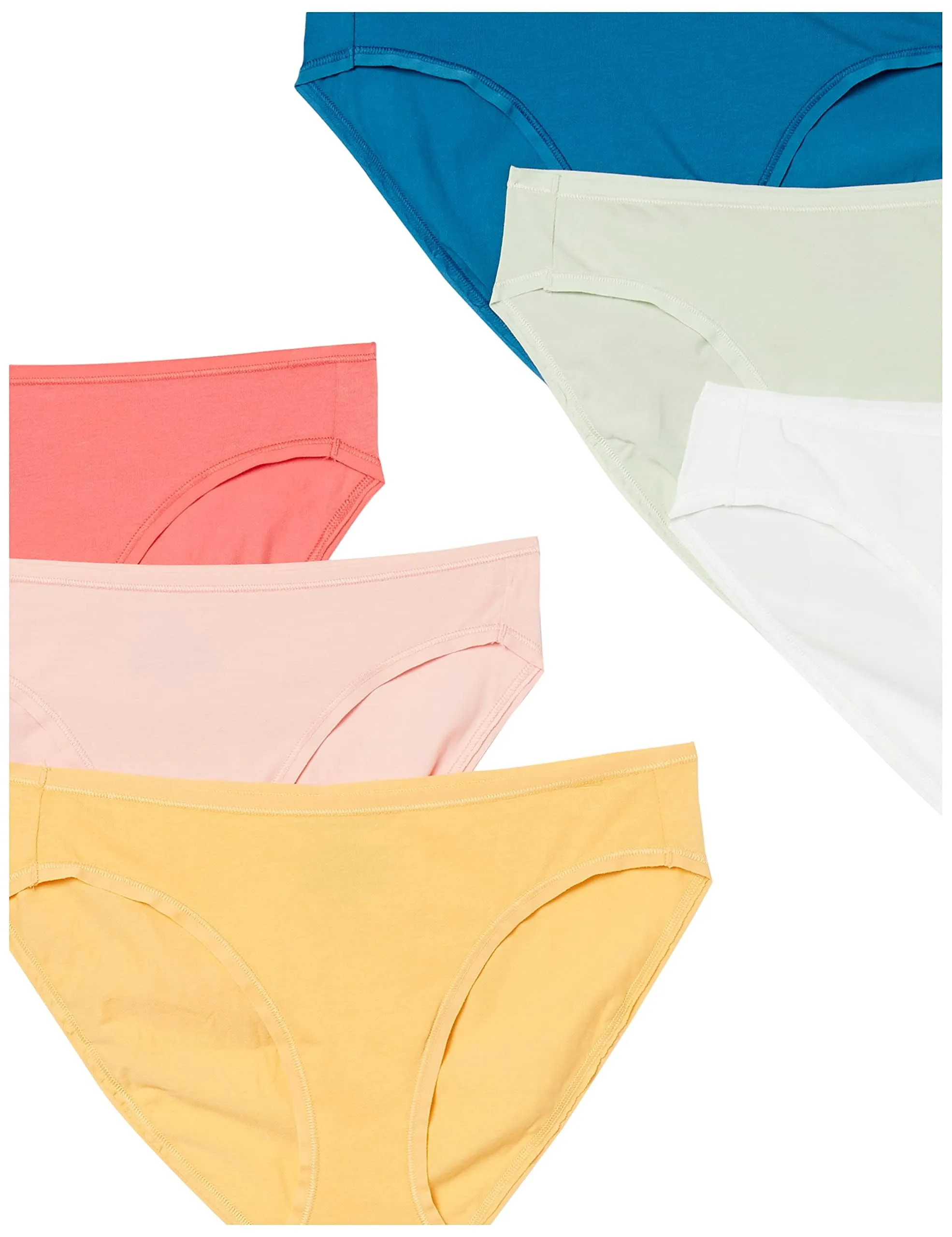 Amazon Essentials Slip Bikini in Cotone, Pacco da 6, Colori A Contrasto Graziosi, 42 - immagine 7