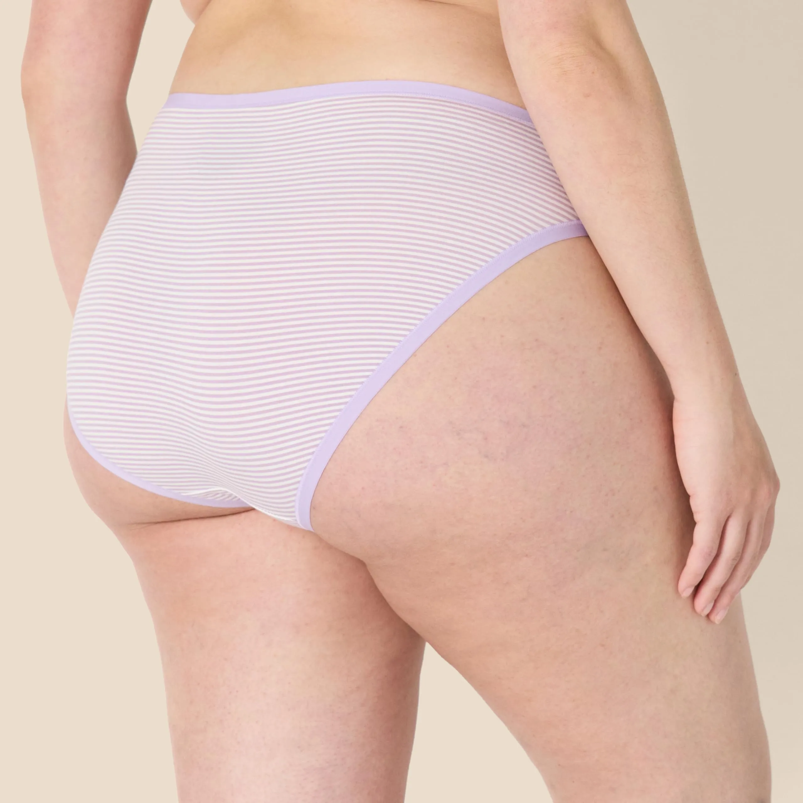 Amazon Essentials Slip Bikini a Taglio Alto in Cotone Elasticizzato Donna, Confezione da 6, Fiori Selvatici/Mini Righe/Motivo Floreale Piccolo, 46 - immagine 3