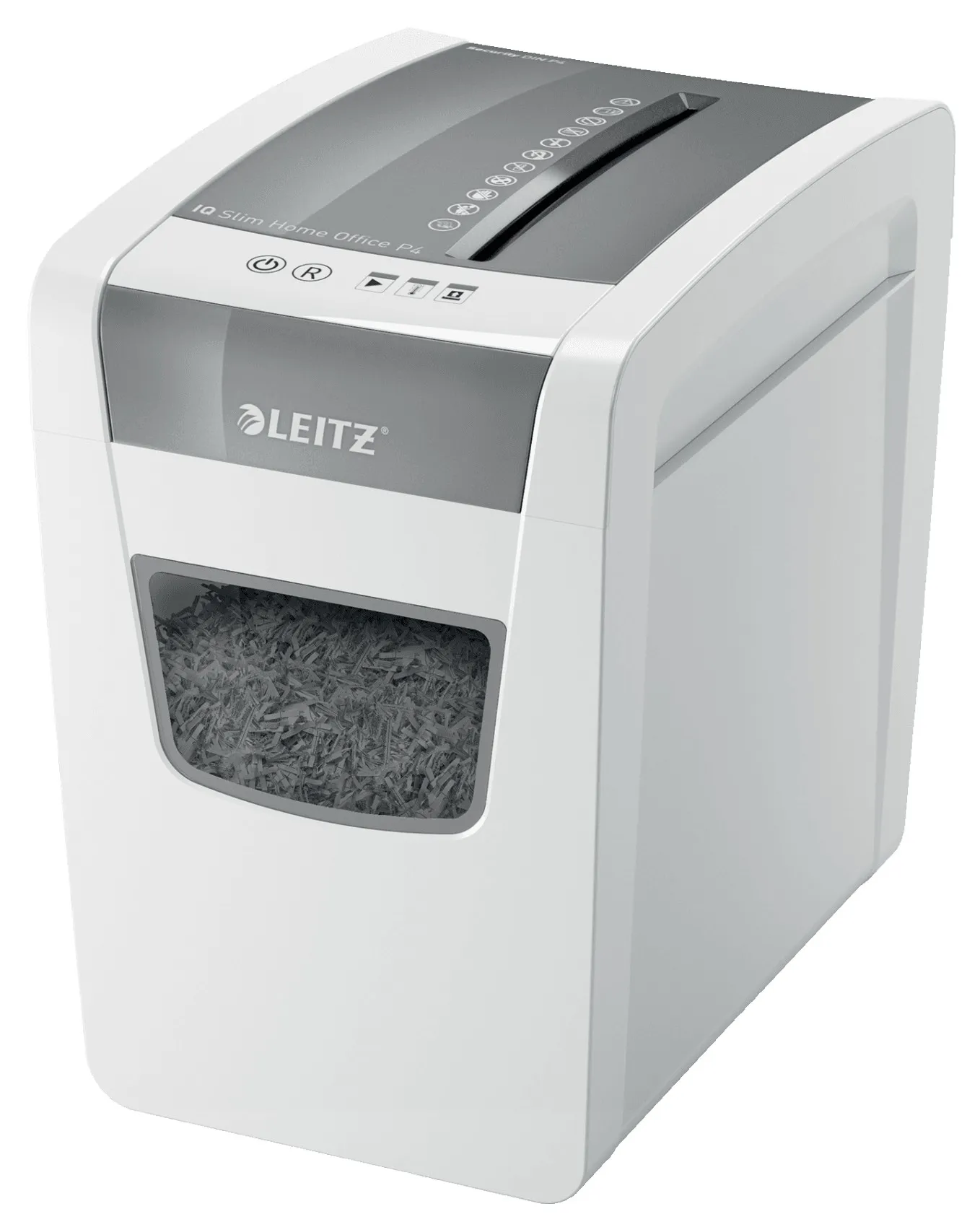 Leitz IQ SL Home Office Distruggidocumenti, Livello di Sicurezza P4, Capacità 10 Fogli, Pattumiera da 23 Litri, Bianco, 80010000 - immagine 1