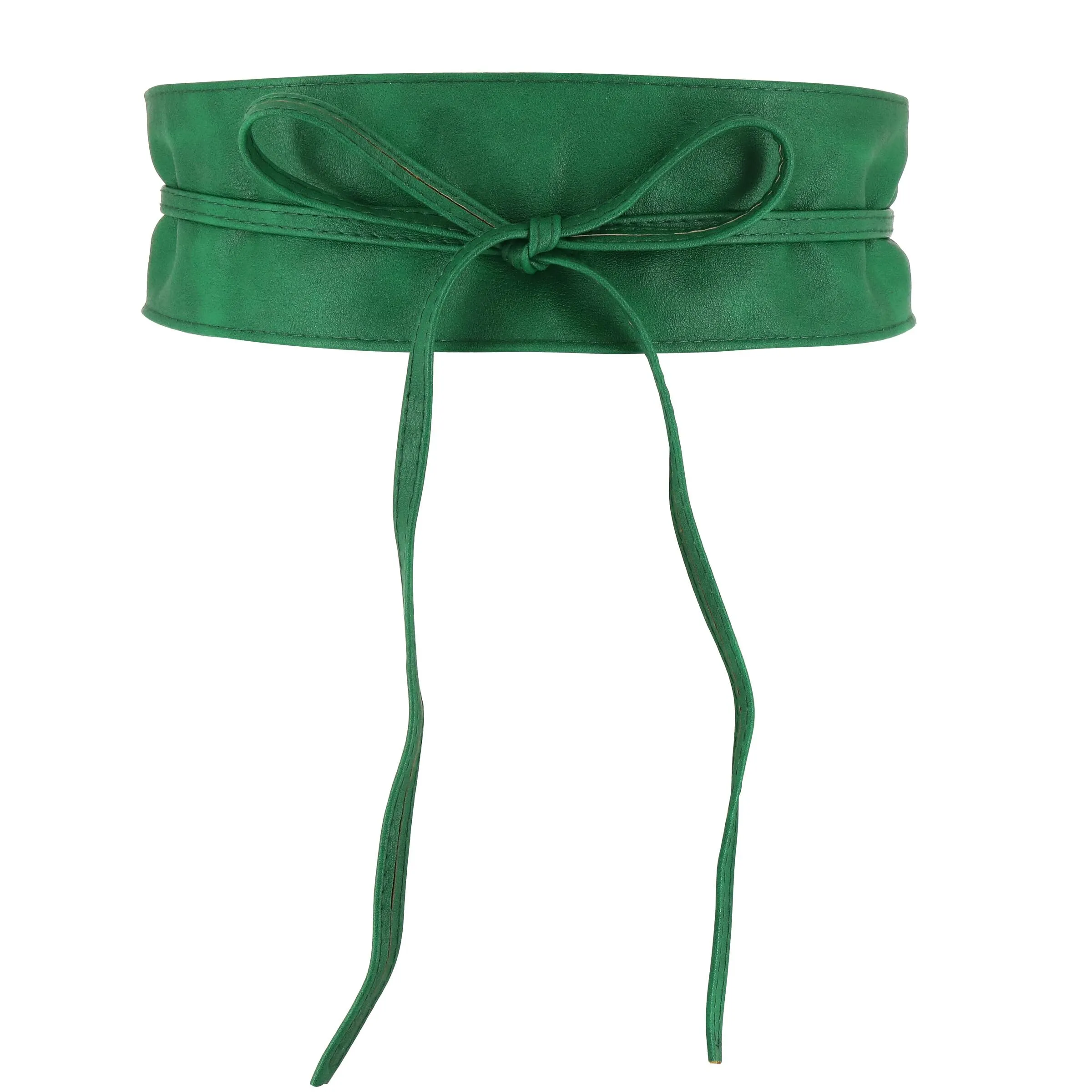FASHIONGEN Cintura Obi da donna in similpelle, Verde, S-M - immagine 1