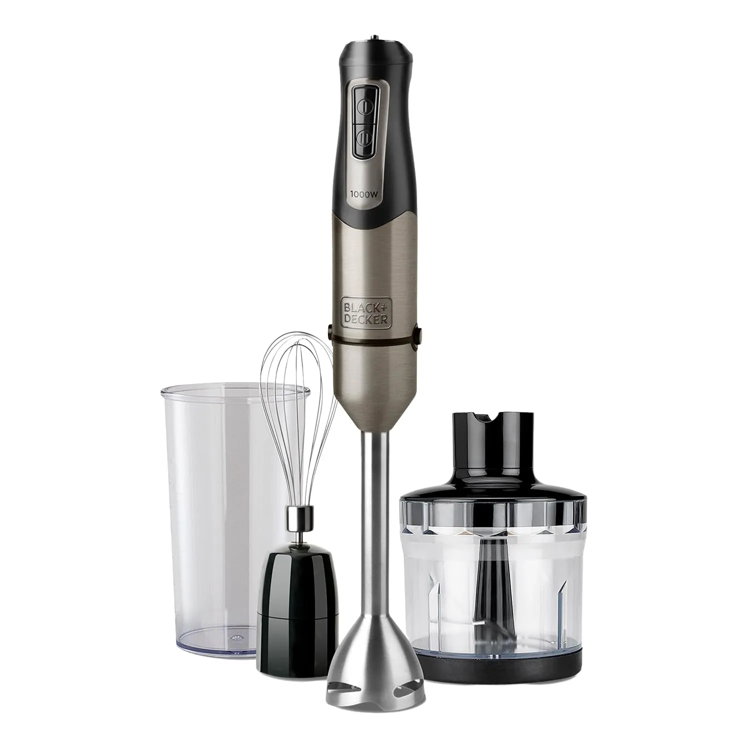 BLACK+DECKER Frullatore a Immersione 1000W ES9160040B con 20 velocità, Turbo, Tritaghiaccio e Set Accessori - immagine 1