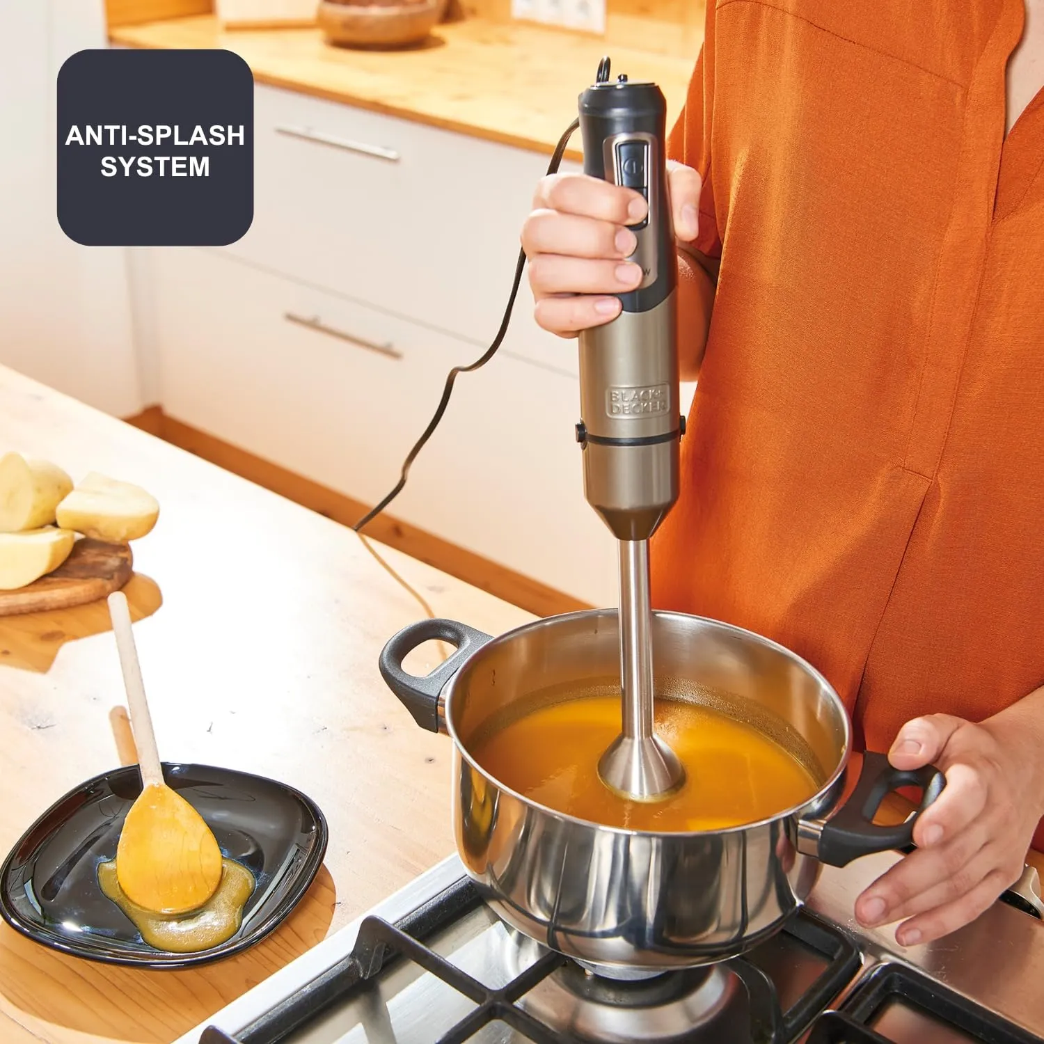 BLACK+DECKER Frullatore a Immersione 1000W ES9160040B con 20 velocità, Turbo, Tritaghiaccio e Set Accessori - immagine 5