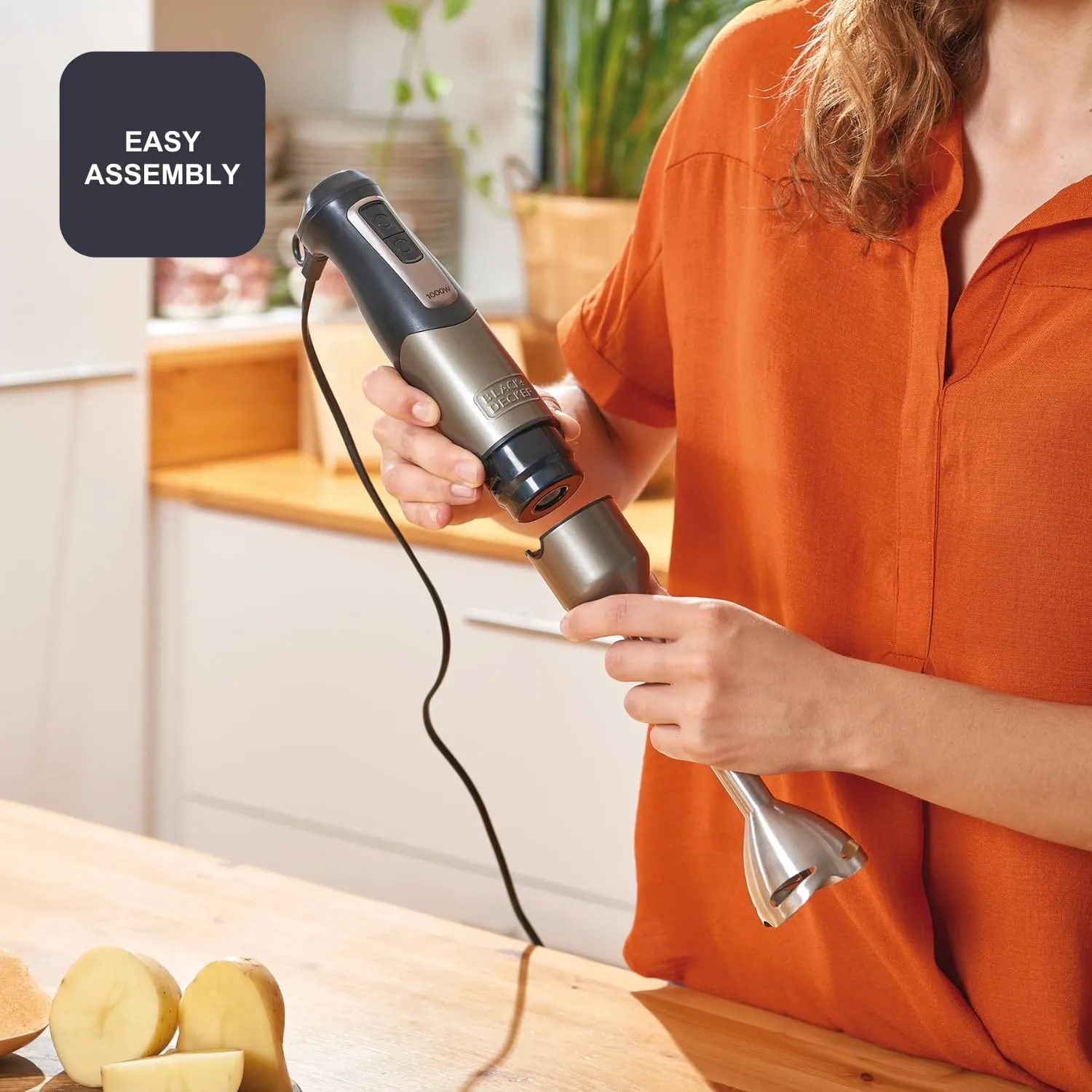 BLACK+DECKER Frullatore a Immersione 1000W ES9160040B con 20 velocità, Turbo, Tritaghiaccio e Set Accessori - immagine 6
