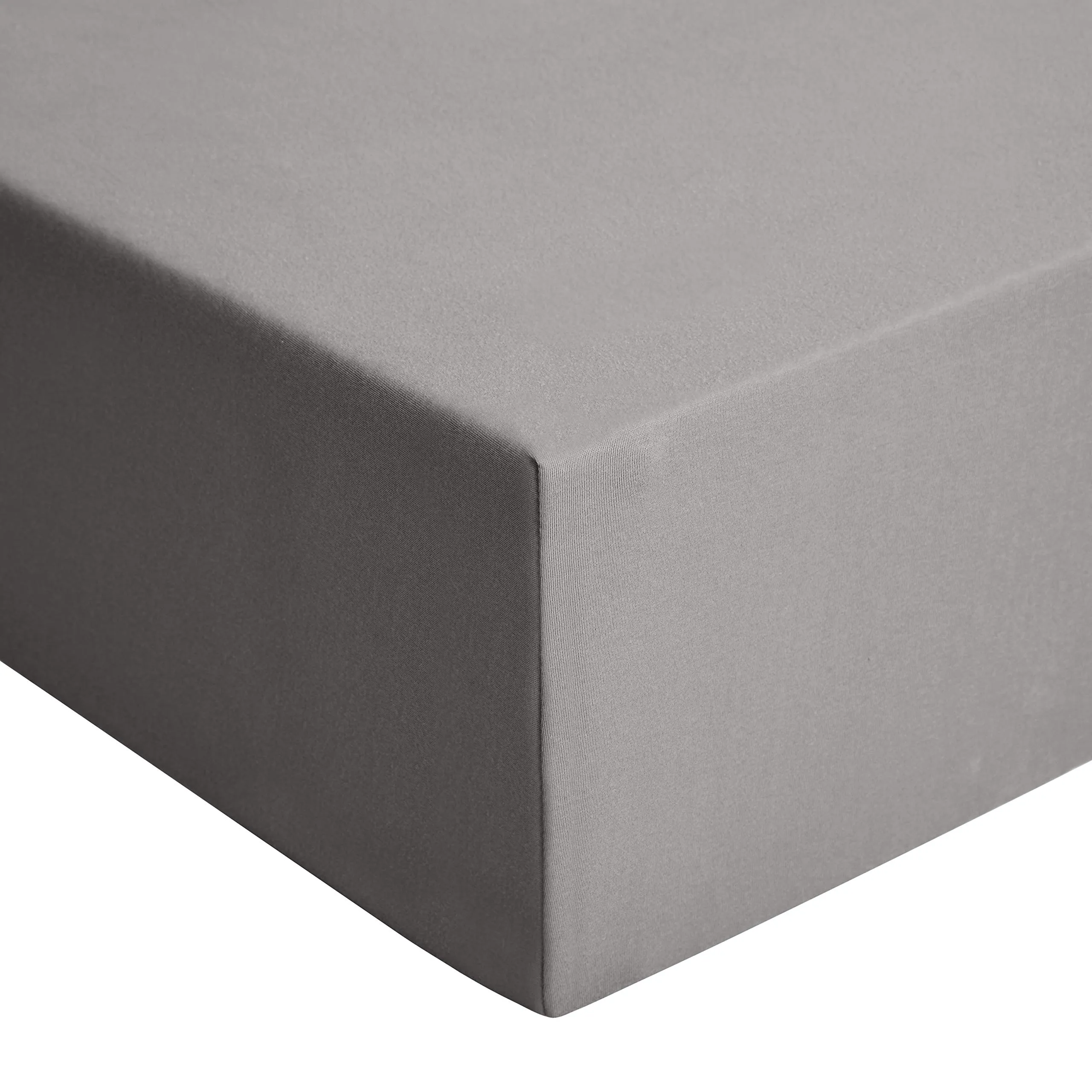 Amazon Basics Lenzuolo con Angoli Matrimoniale, 100% Cotone Jersey, 200 x 200 cm, Grigio Scuro - immagine 1