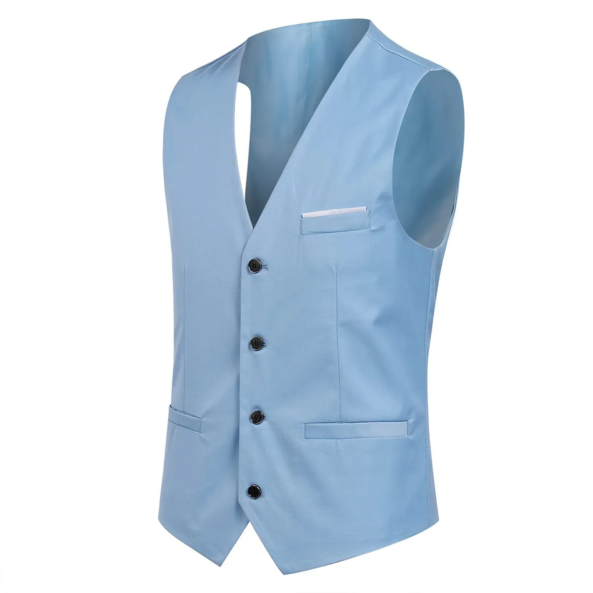 YOUTHUP Abito Uomo 3 Pezzi Slim Fit Blazer Gilet Pantaloni Elegante - immagine 4