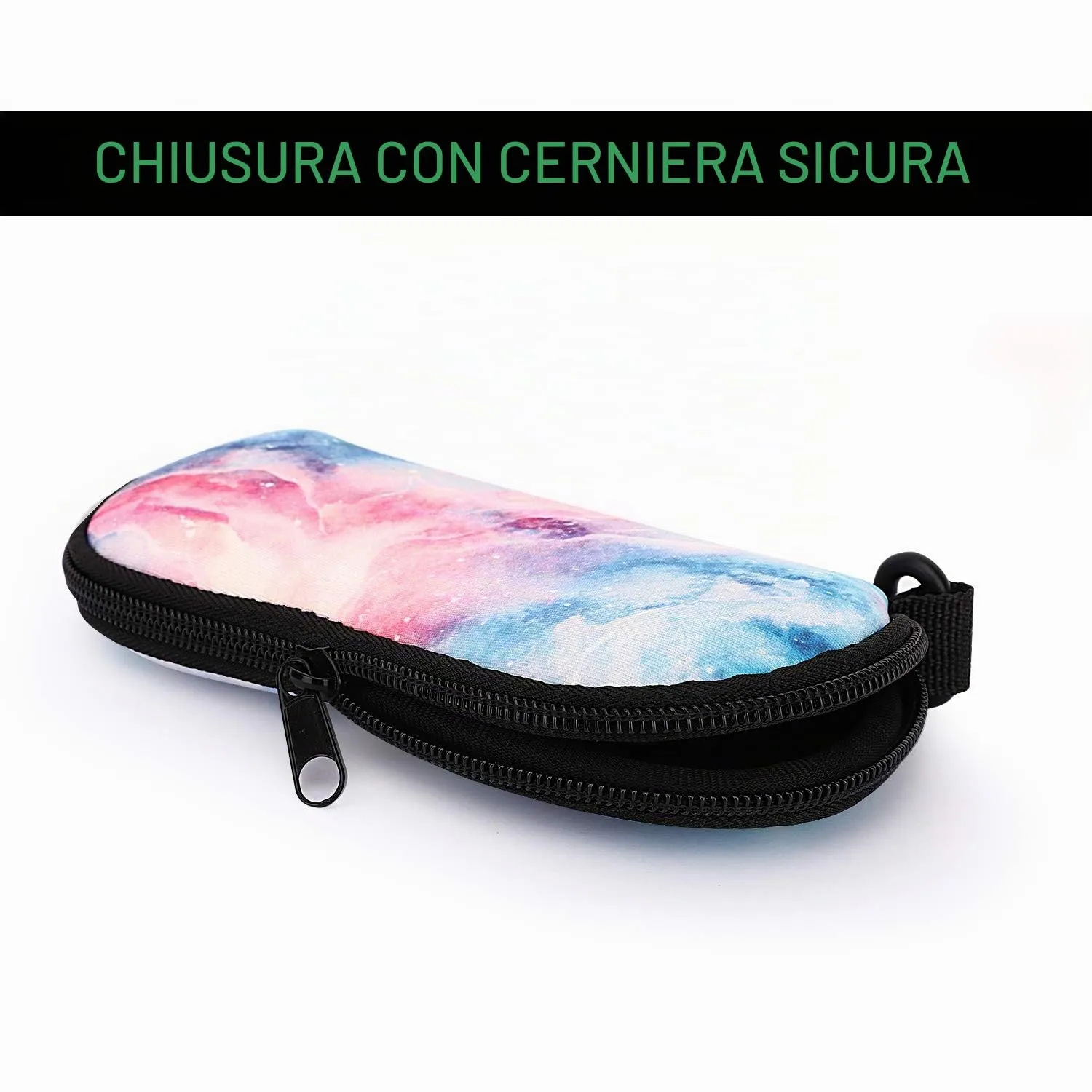 MoKo Custodia per Occhiali in Neoprene con Clip da Cintura, Nebulose Fantastiche - immagine 5
