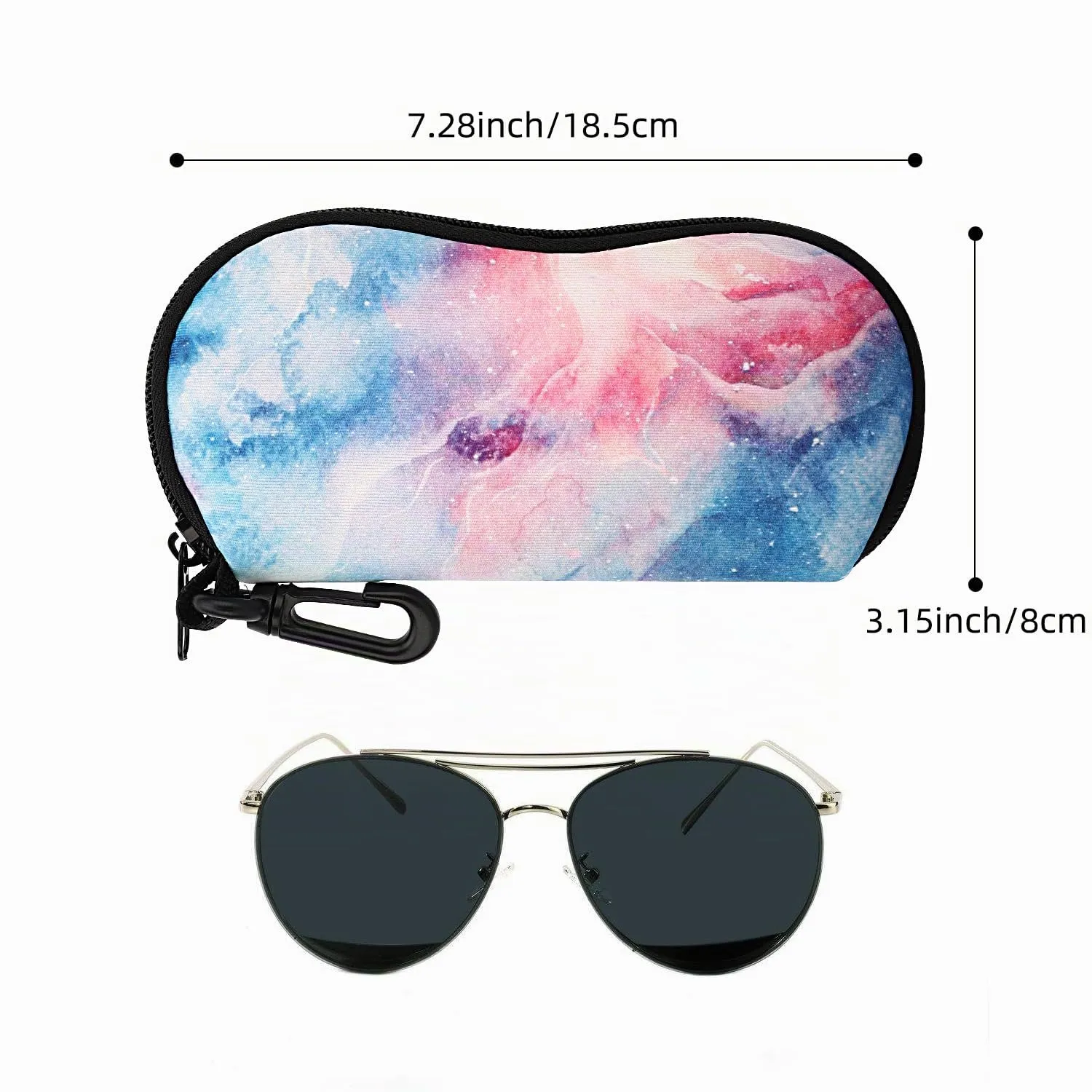 MoKo Custodia per Occhiali in Neoprene con Clip da Cintura, Nebulose Fantastiche - immagine 7