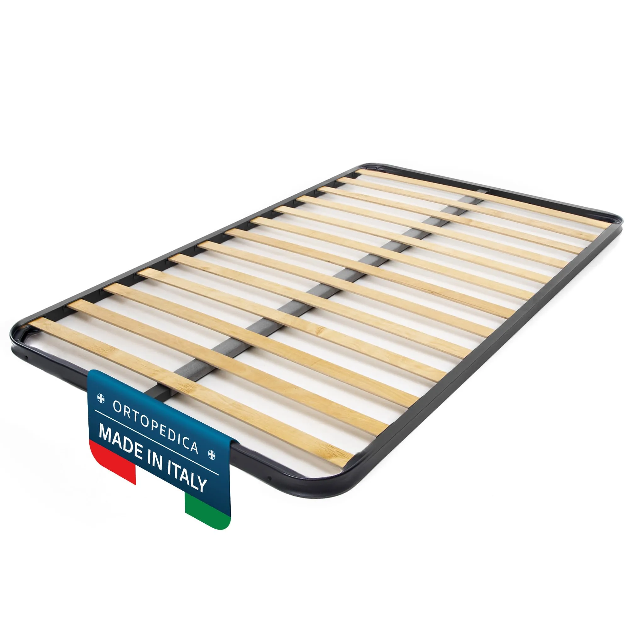 Dolci Sogni Rete Letto Piazza e Mezza 120x200 Ortopedica a Doghe di Legno, Senza Piedi, Struttura in Ferro, Made in Italy - immagine 1