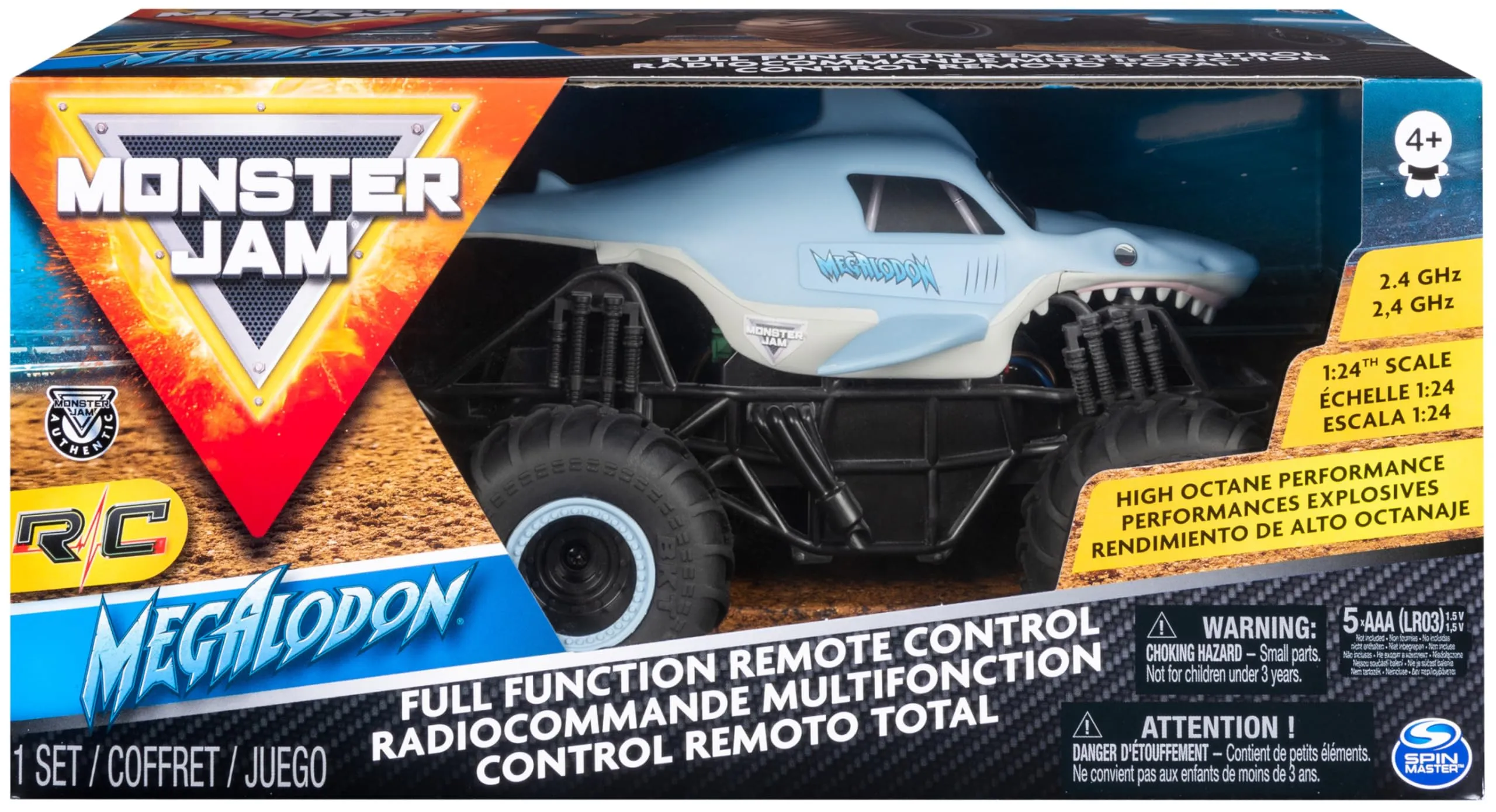 Monster Jam Veicolo Radiocomandato Megalodon, Scala 1:24, 2.4 GHz - immagine 2