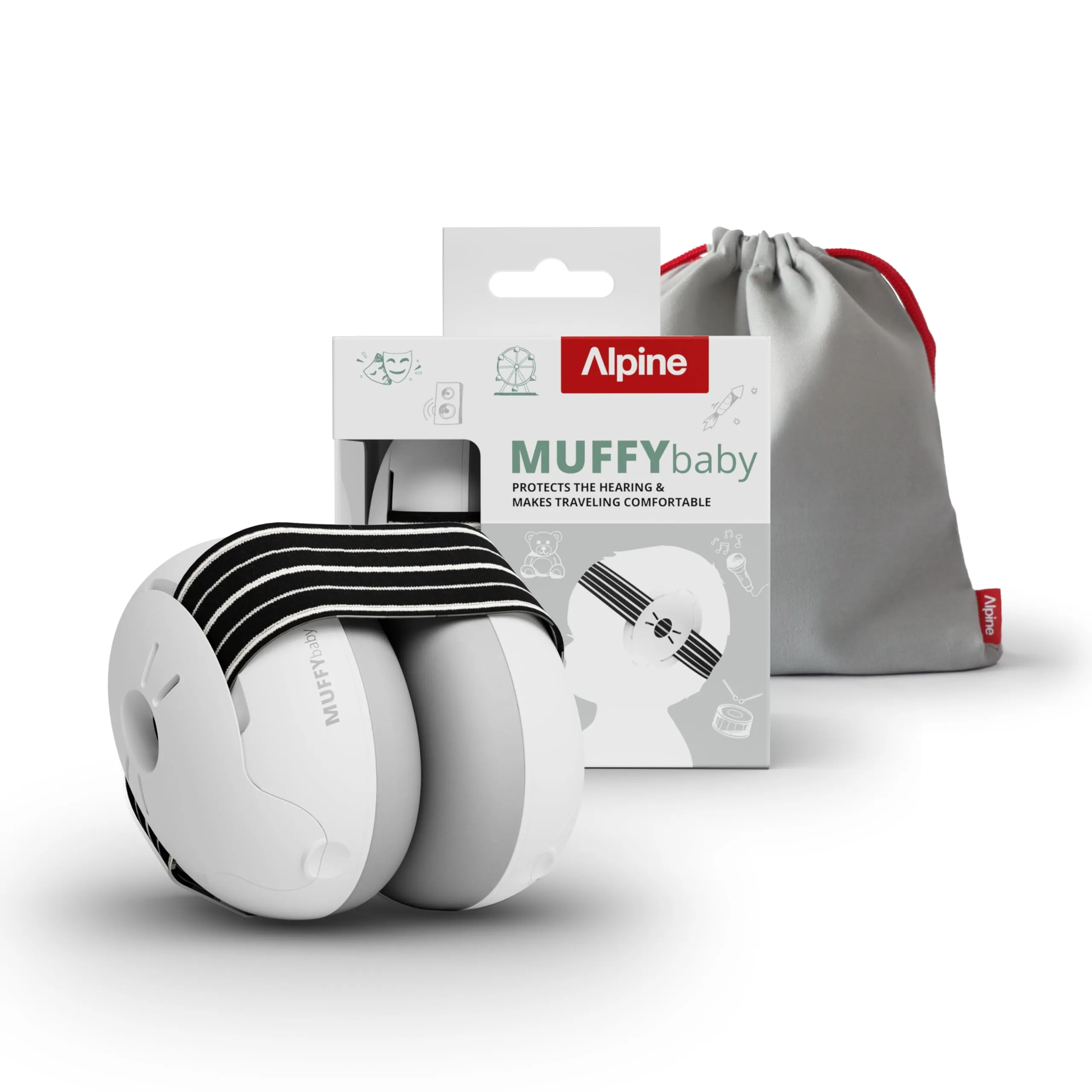 Alpine Muffy Baby Cuffie Antirumore per Neonati e Bambini fino a 36 Mesi, Nero - immagine 1
